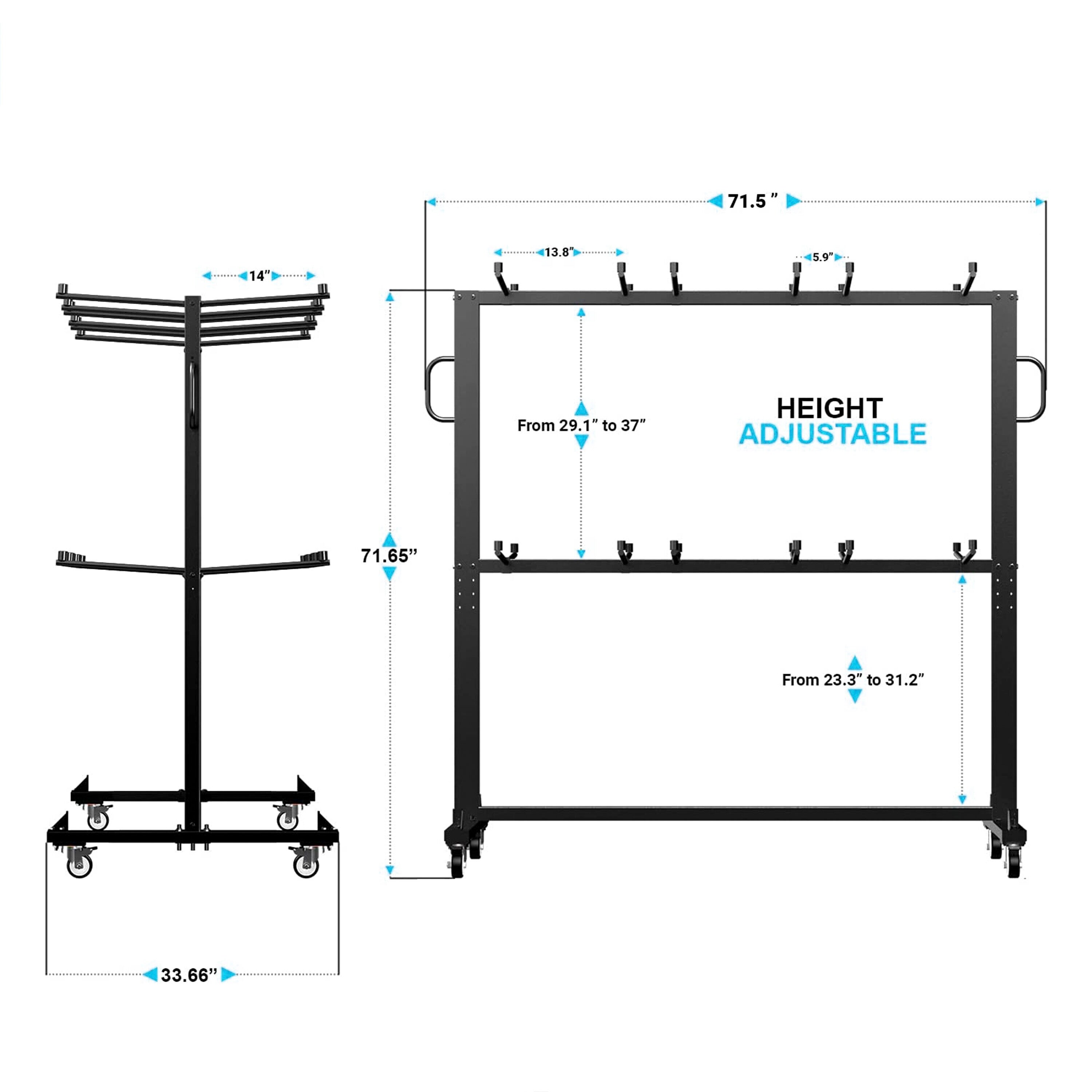 Carrito para muebles de acero negro de 4 ruedas con capacidad de 660 libras de Flash Furniture