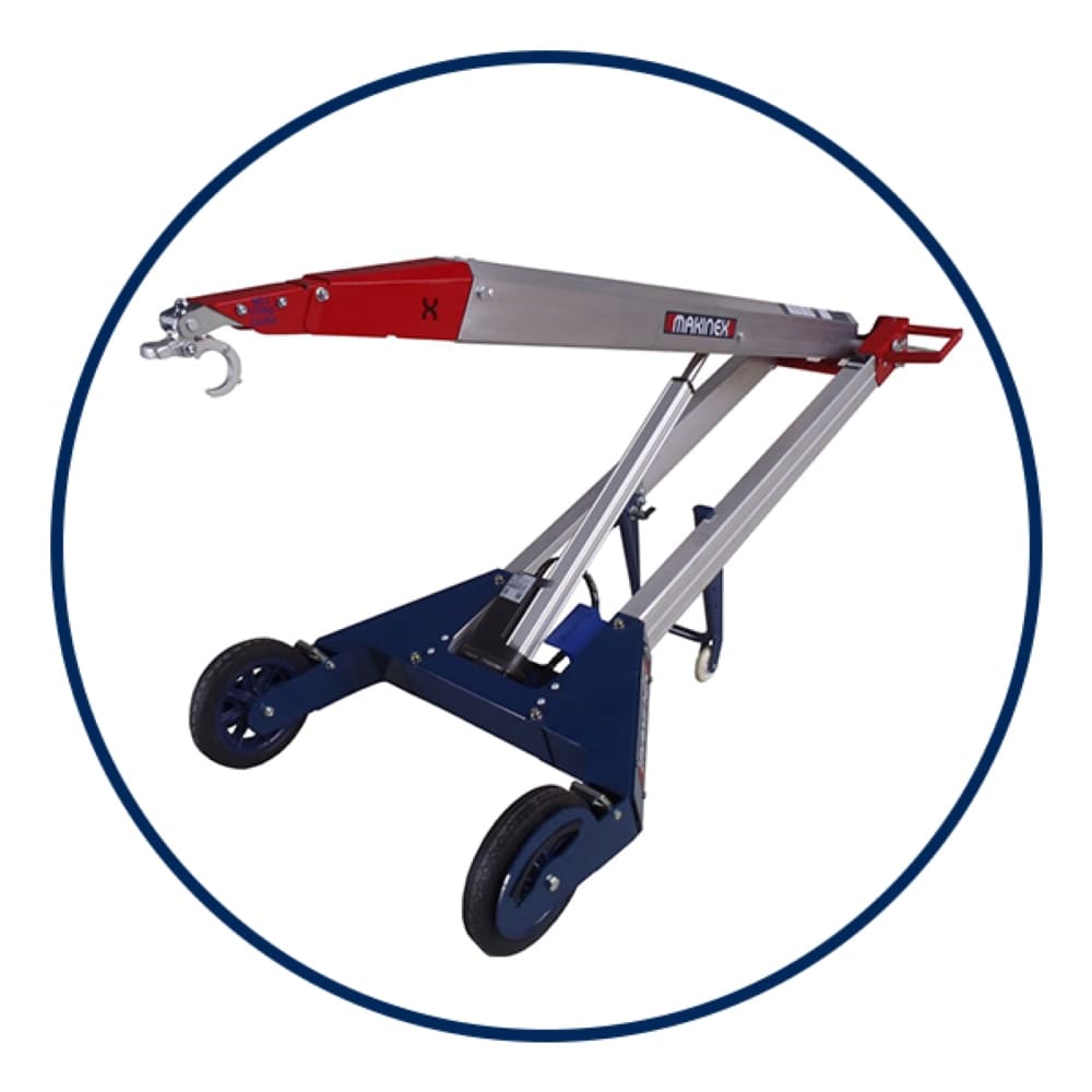 Carretilla de mano plegable de aluminio azul con capacidad de 309 libras y 4 ruedas Makinex PHT2-140-US