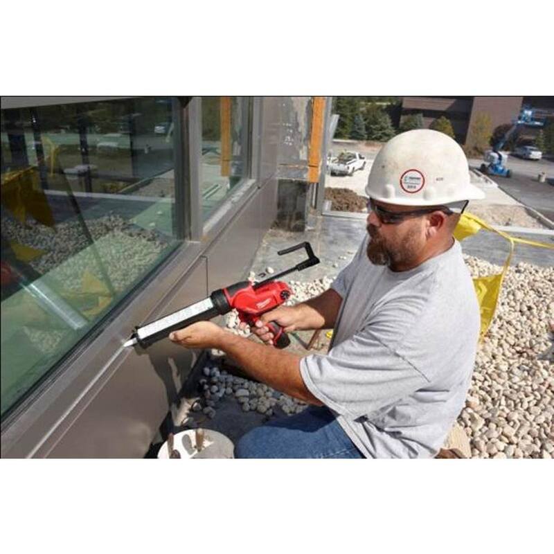 Milwaukee M12 Taladro angular recto inalámbrico de 12V con batería de iones de litio de 3/8 pulgadas, pistola de calafateo y adhesivo de 10 oz y paquete de baterías de 6.0 Ah XC - 2415-20-2441-20-48-11-2460