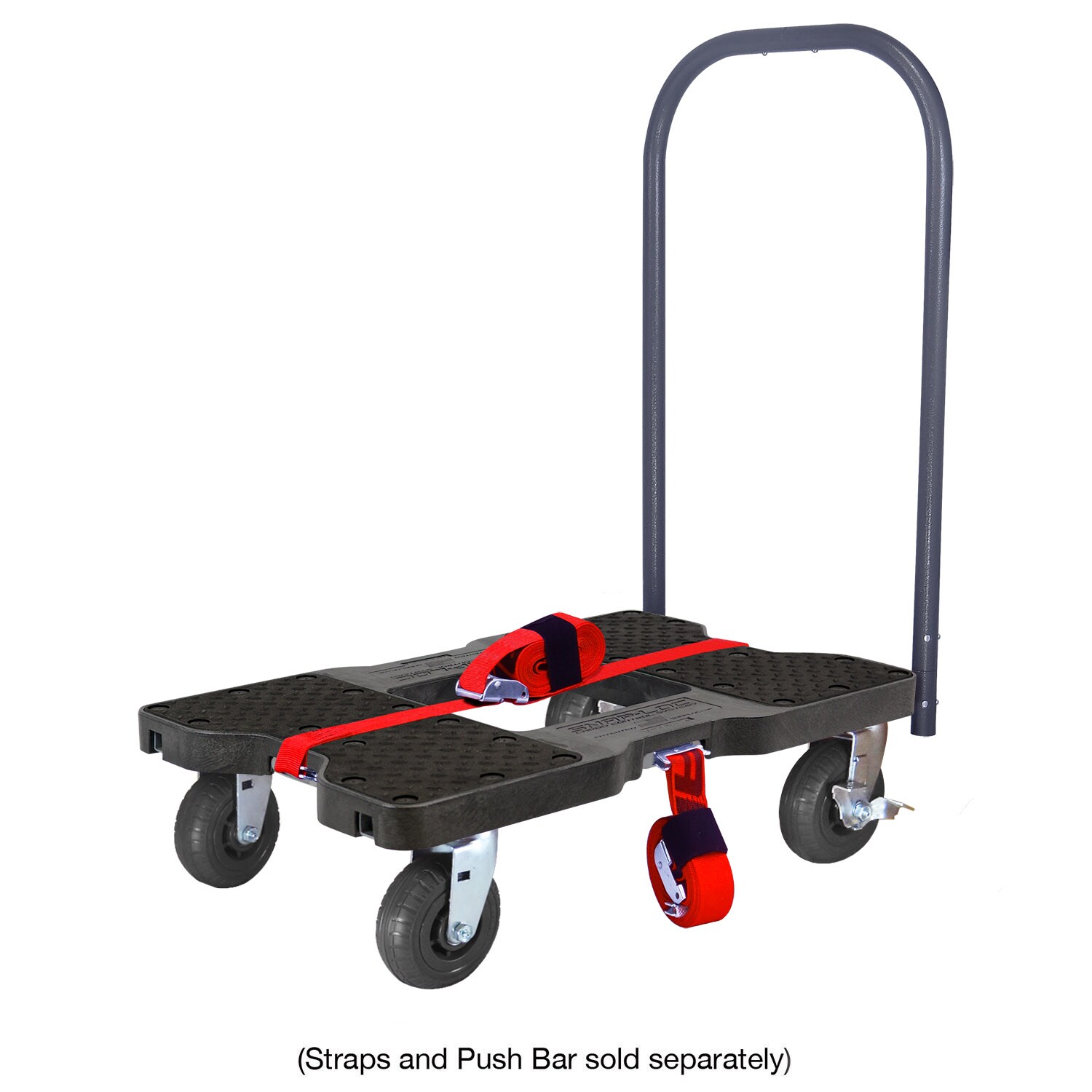 Dolly de plástico negro de 4 ruedas con capacidad de 1600 lb Snap-Loc SL1600D6B