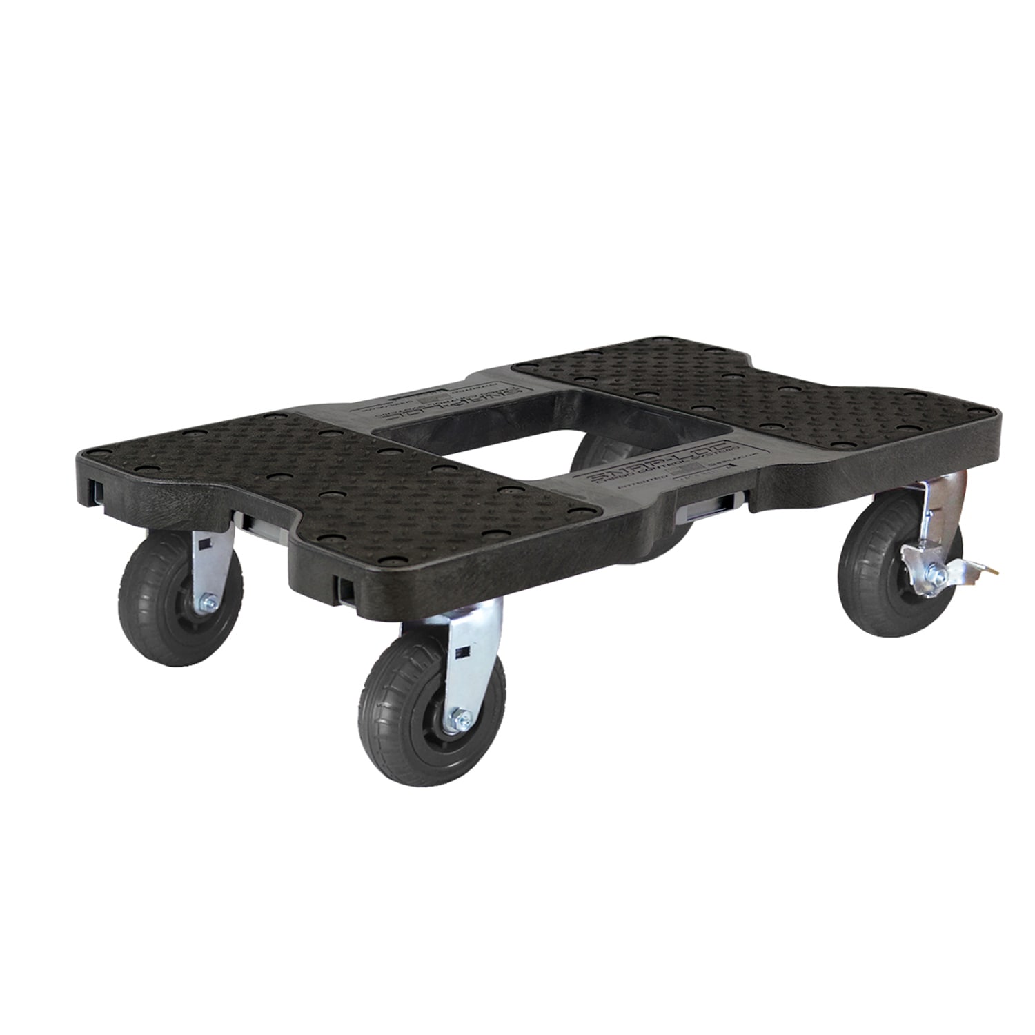 Dolly de plástico negro de 4 ruedas con capacidad de 1600 lb Snap-Loc SL1600D6B