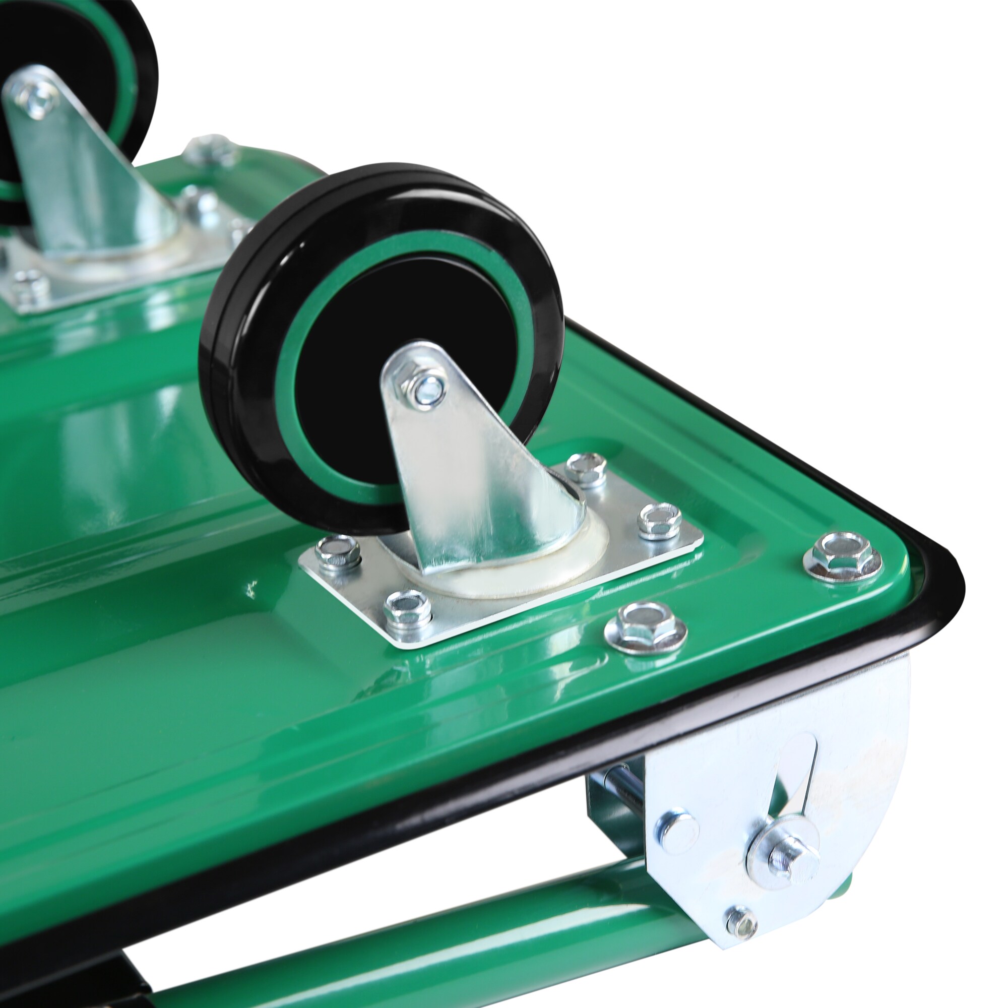 Carretilla de plataforma de servicio estándar de acero verde de 4 ruedas con capacidad para 330 lbs Kahomvis YS-QPW1-274