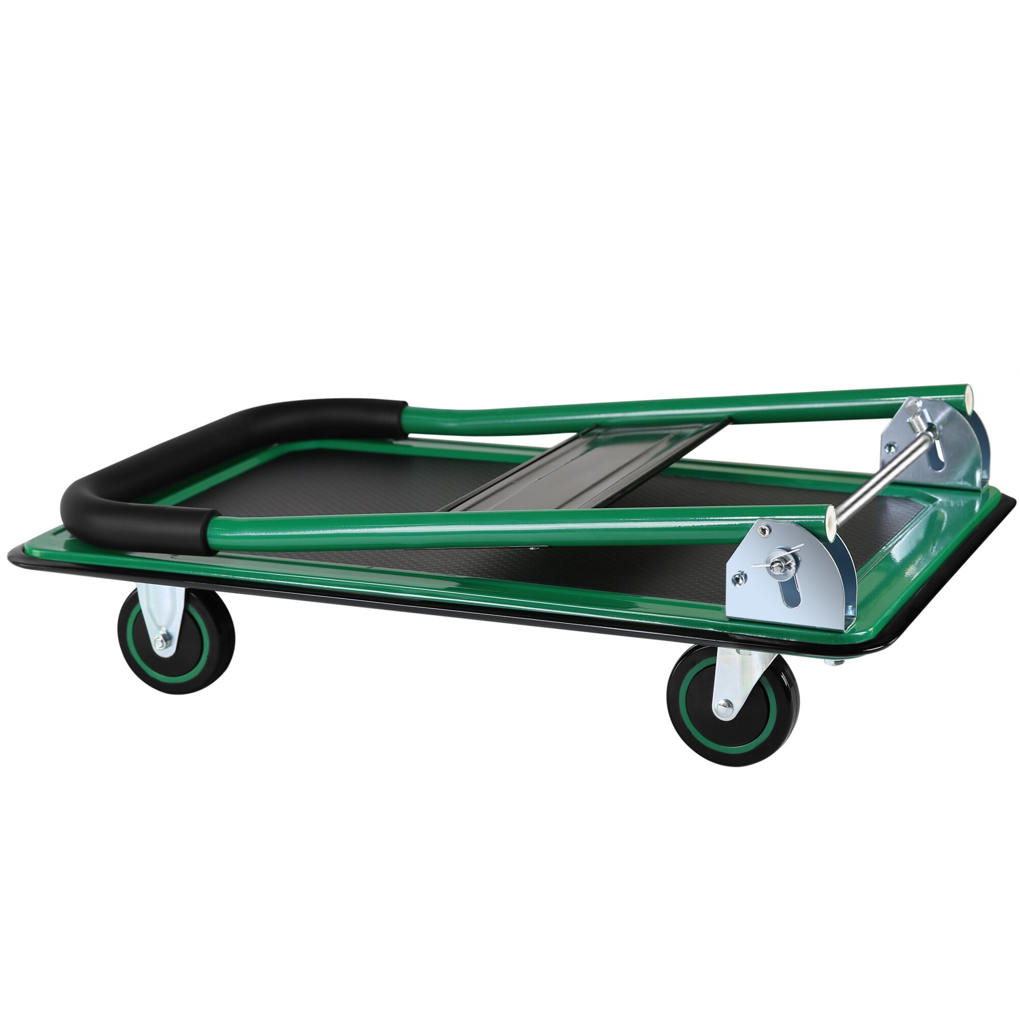 Carretilla de plataforma de servicio estándar de acero verde de 4 ruedas con capacidad para 330 lbs Kahomvis YS-QPW1-274