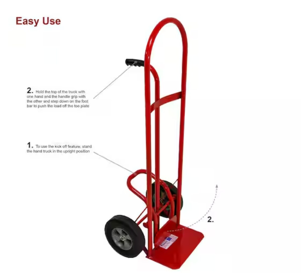 Carretilla de mano estándar de acero rojo con capacidad de 800 lbs y 2 ruedas Milwaukee DC47025