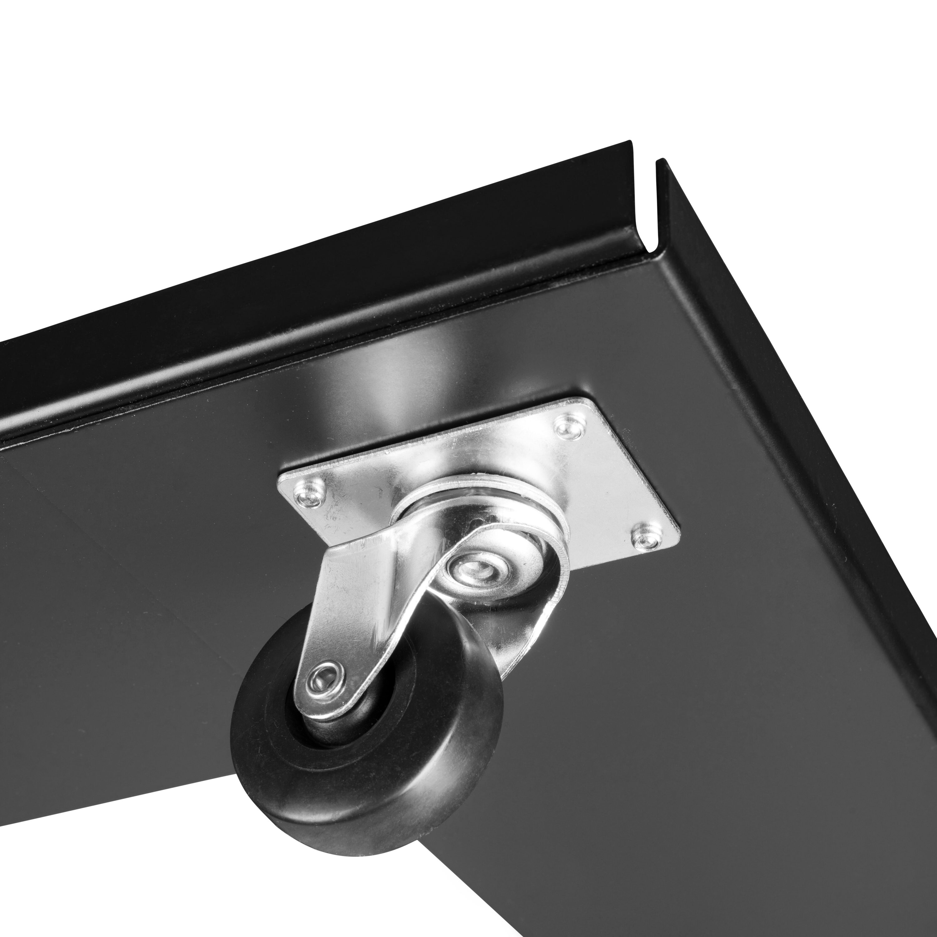 Carretilla de acero negra de 4 ruedas con capacidad de 265 libras de Hampden Furnishings HMDDL81