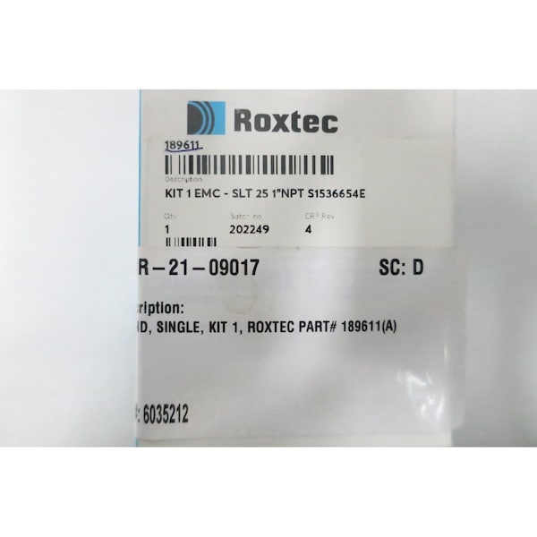 Kit de sellado Roxtec EMC-SLT 1IN NPT con Kit de empalme de cable y tubo termorretráctil - 189611