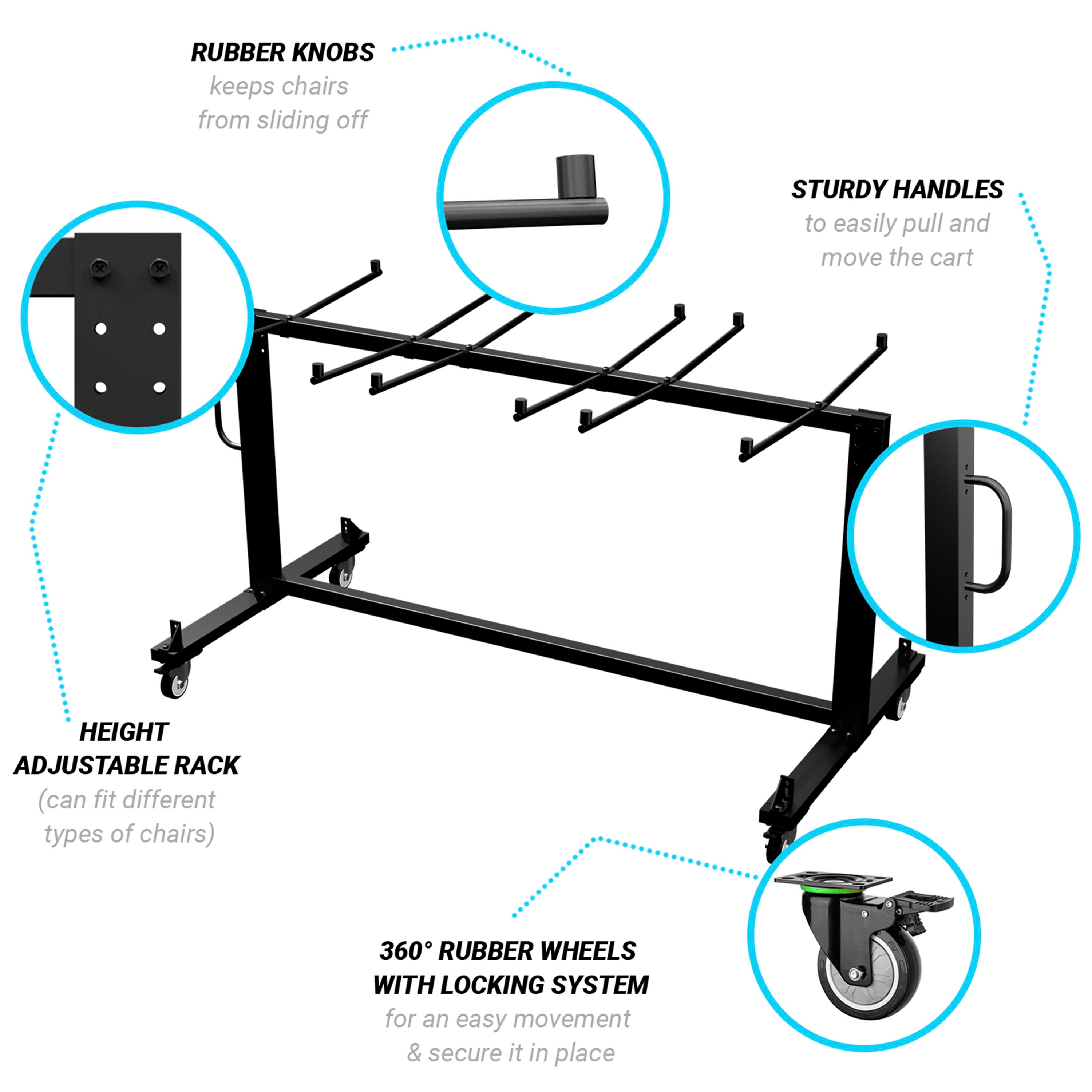 Carrito de carga de muebles de acero negro de 4 ruedas con capacidad de 330 libras Flash Furniture 196861022180