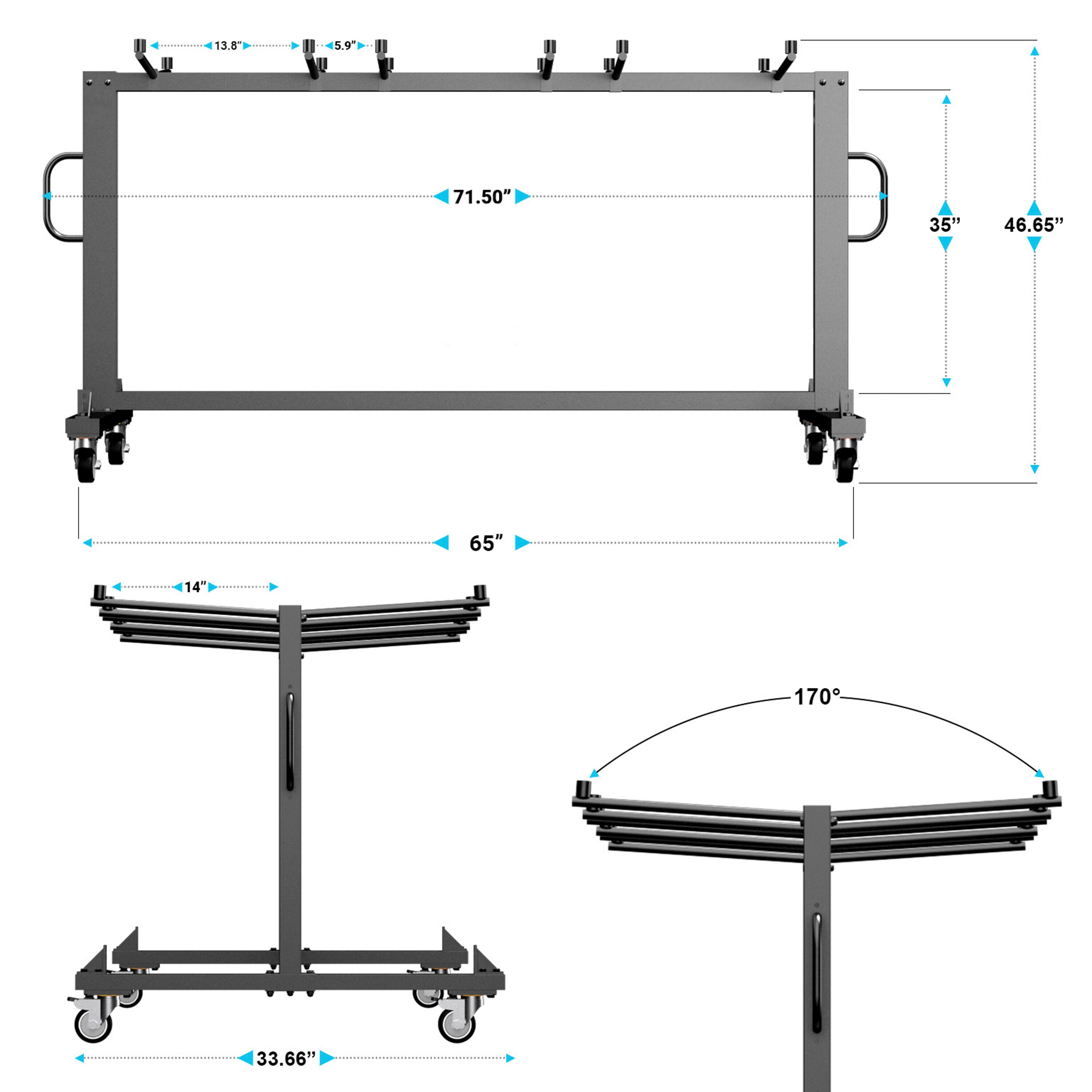 Carrito de carga de muebles de acero negro de 4 ruedas con capacidad de 330 libras Flash Furniture 196861022180