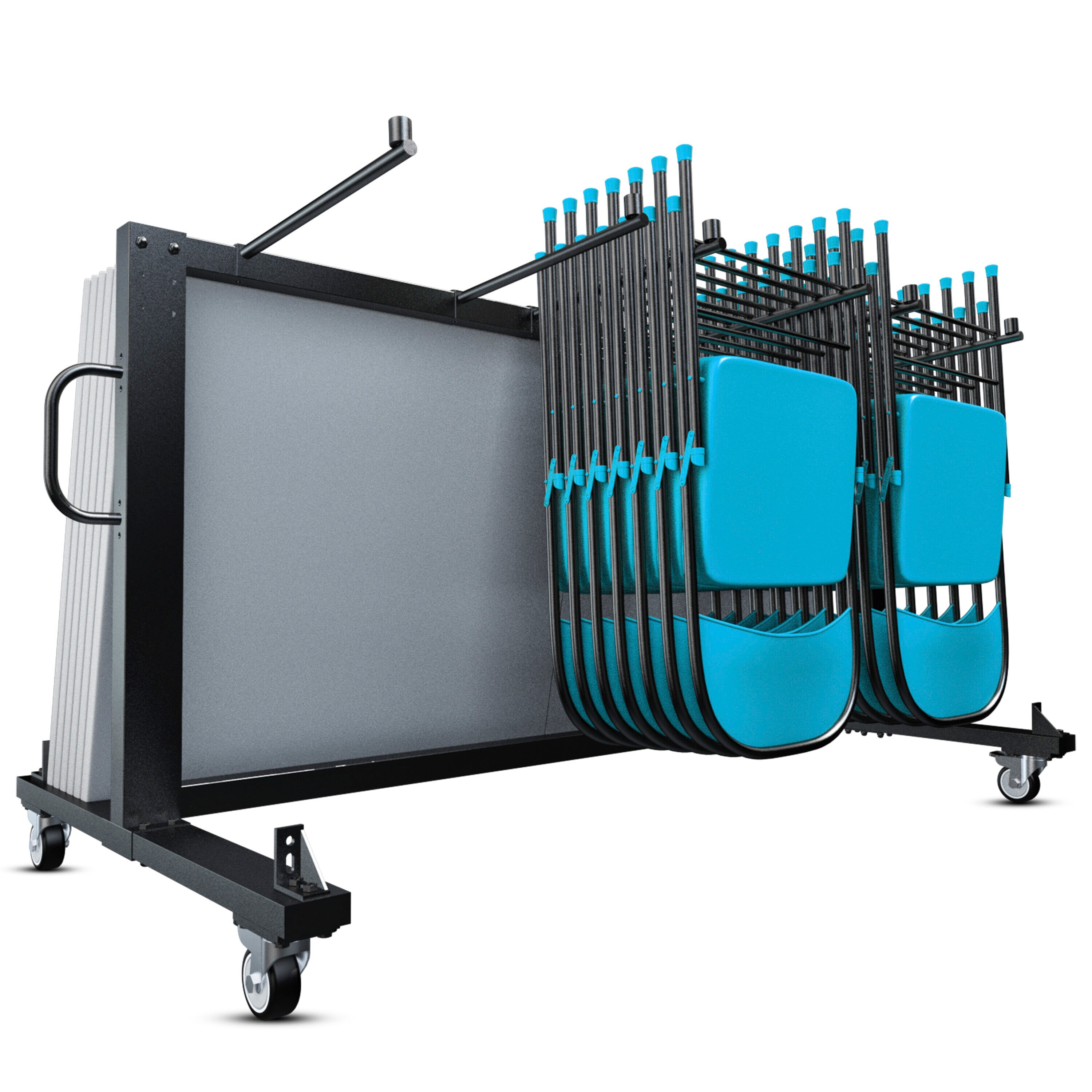 Carrito de carga de muebles de acero negro de 4 ruedas con capacidad de 330 libras Flash Furniture 196861022180