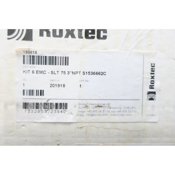 Kit de prensaestopas Roxtec GLAND 6 EMC-SLT 75 3IN NPT para empalme de cables y tubo termorretráctil - 189606