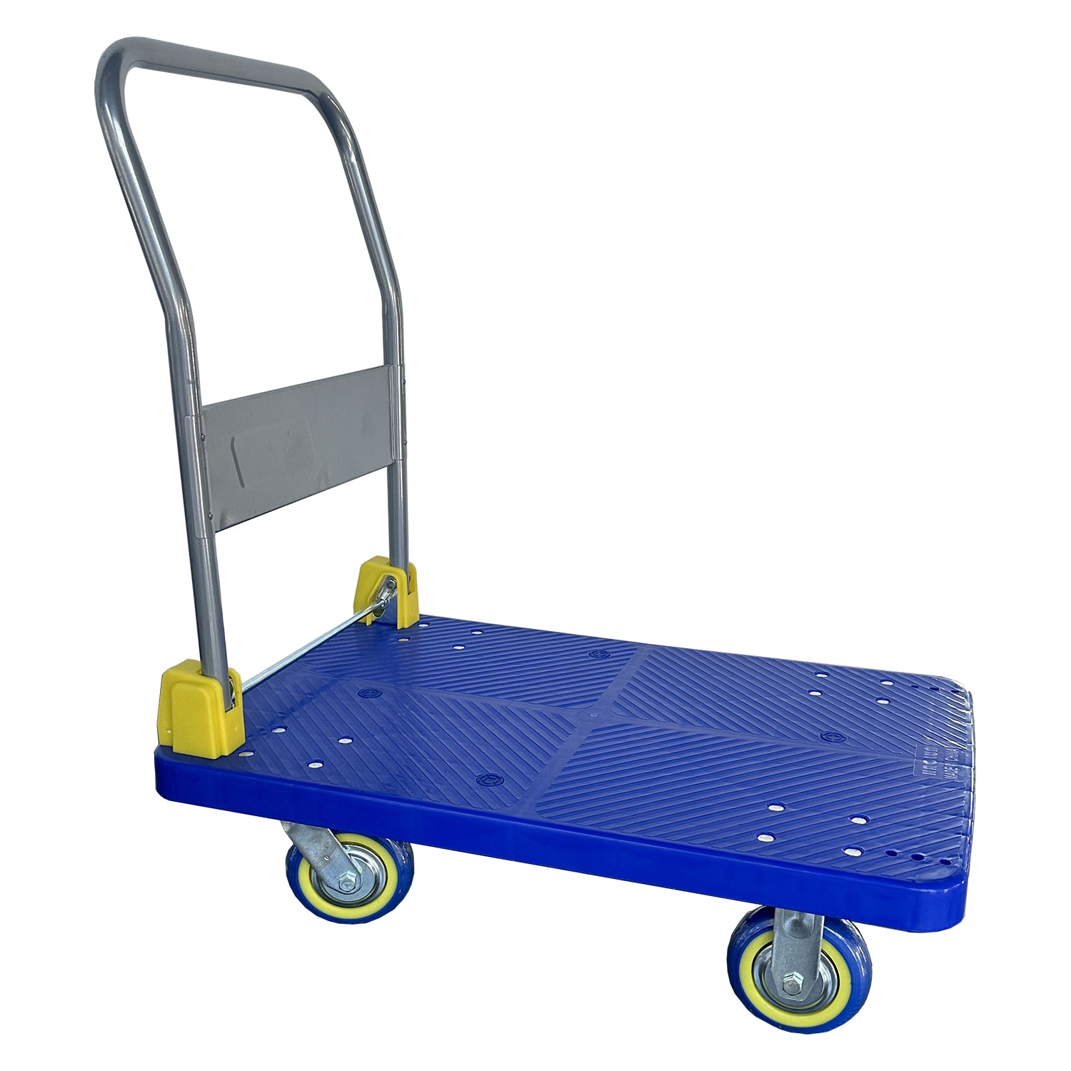 Carretilla de plataforma resistente de acero azul con capacidad para 1320 libras y 4 ruedas Kahomvis COS-QPW1-009.