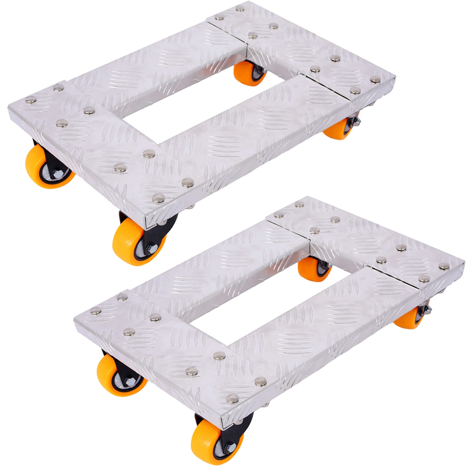 Mecedor de muebles de aluminio plateado Maocao Hoom con capacidad de 800 libras y 4 ruedas FZ77454