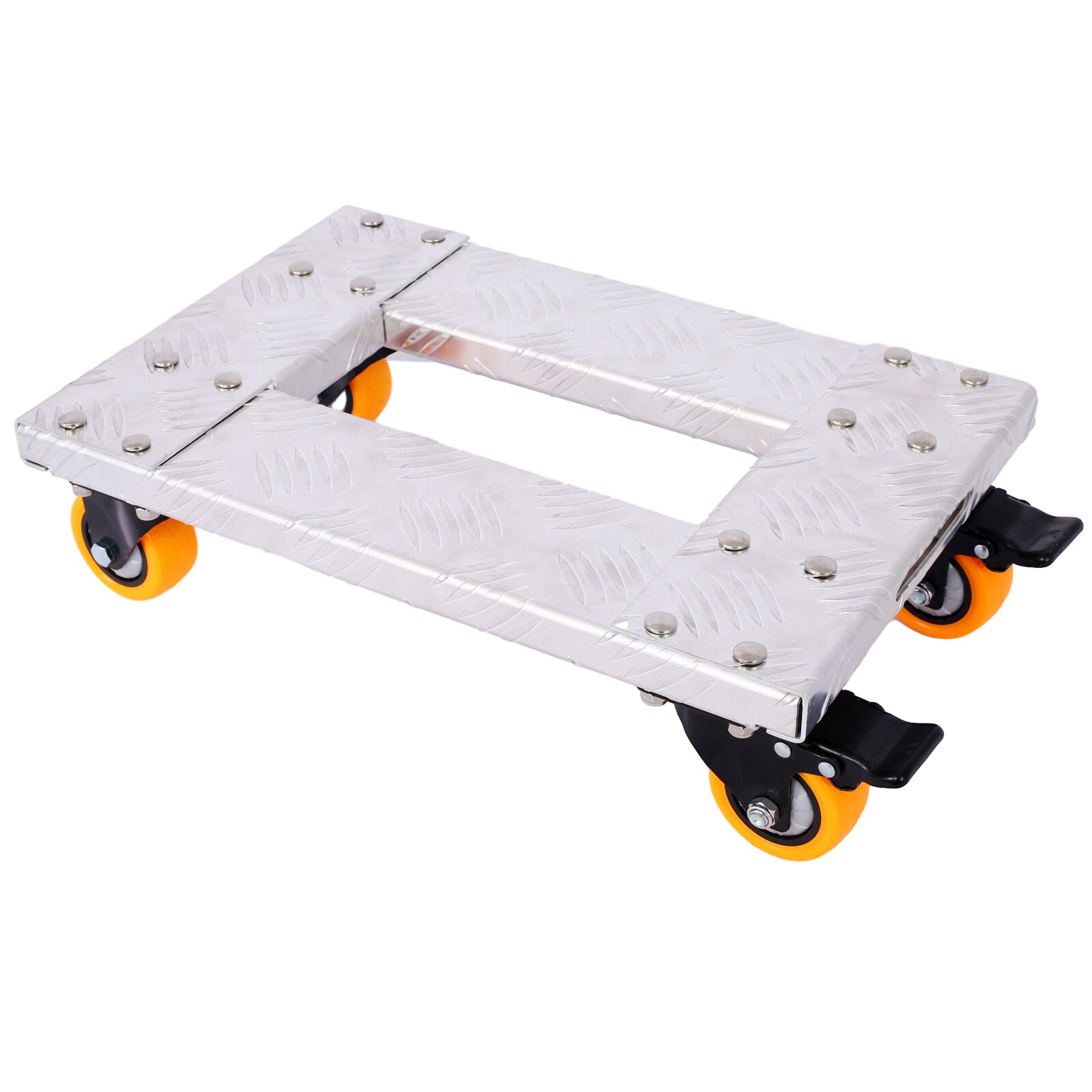Mecedor de muebles de aluminio plateado Maocao Hoom con capacidad de 800 libras y 4 ruedas FZ77454