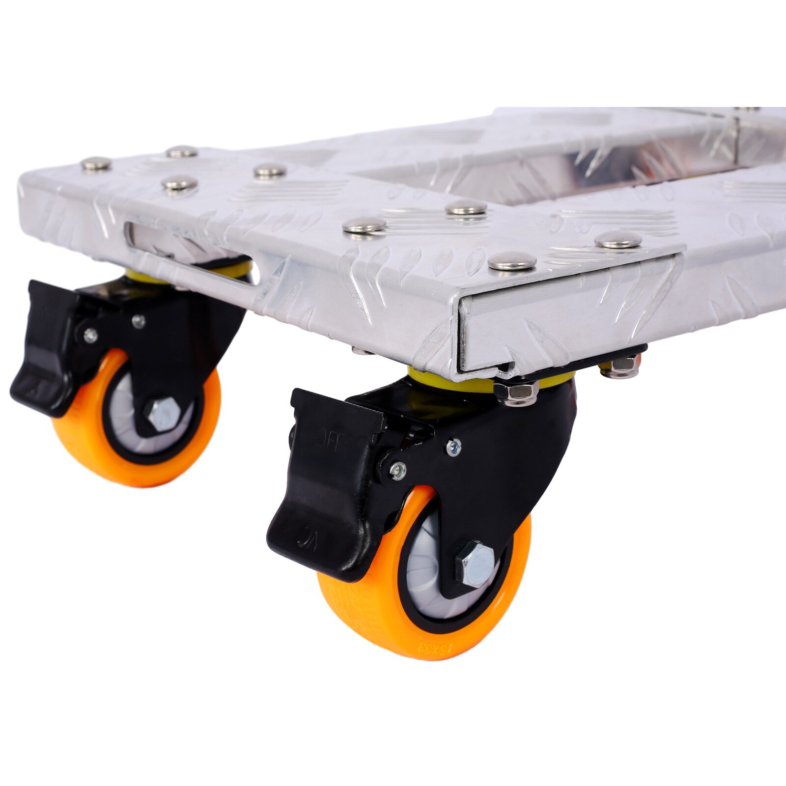 Mecedor de muebles de aluminio plateado Maocao Hoom con capacidad de 800 libras y 4 ruedas FZ77454