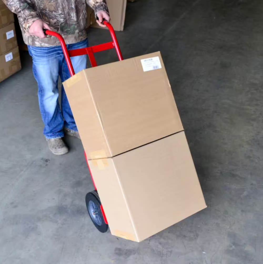 Carretilla de mano de acero rojo de 2 ruedas con capacidad de 800 libras de trabajo pesado Milwaukee DC47132