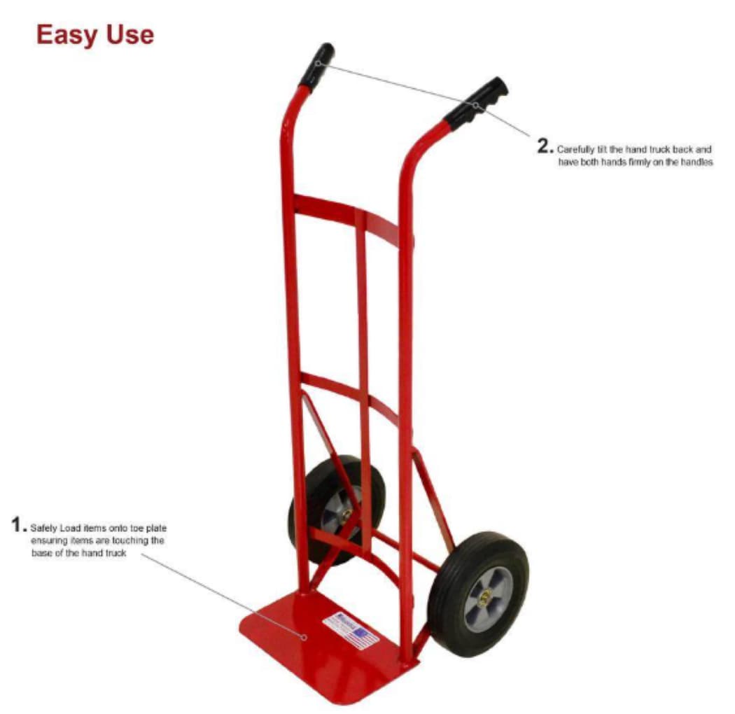 Carretilla de mano de acero rojo de 2 ruedas con capacidad de 800 libras de trabajo pesado Milwaukee DC47132