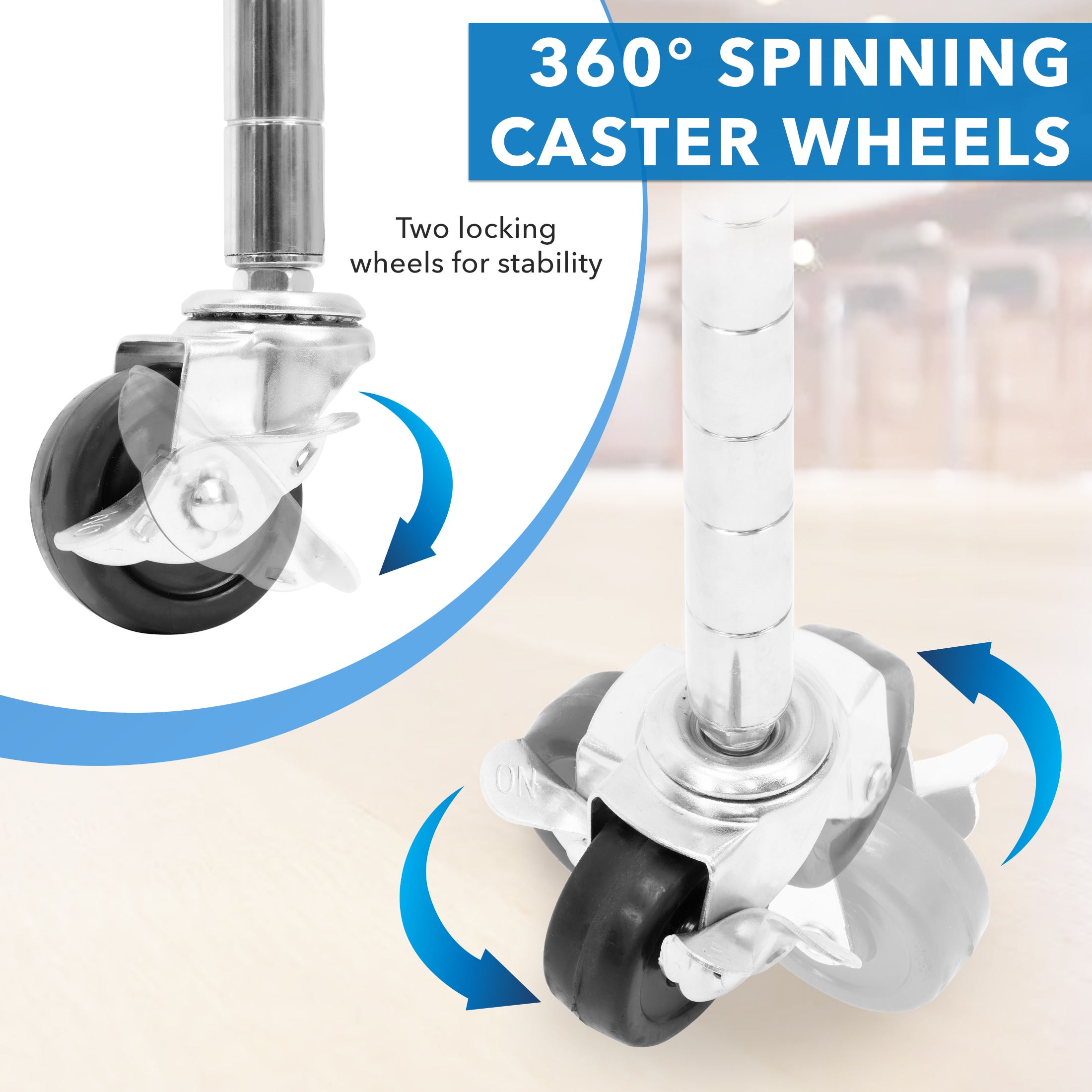 Carretilla de plataforma de servicio pesado de acero plateado de 4 ruedas con capacidad de 440 lbs. MI-7862 de Mount-It!