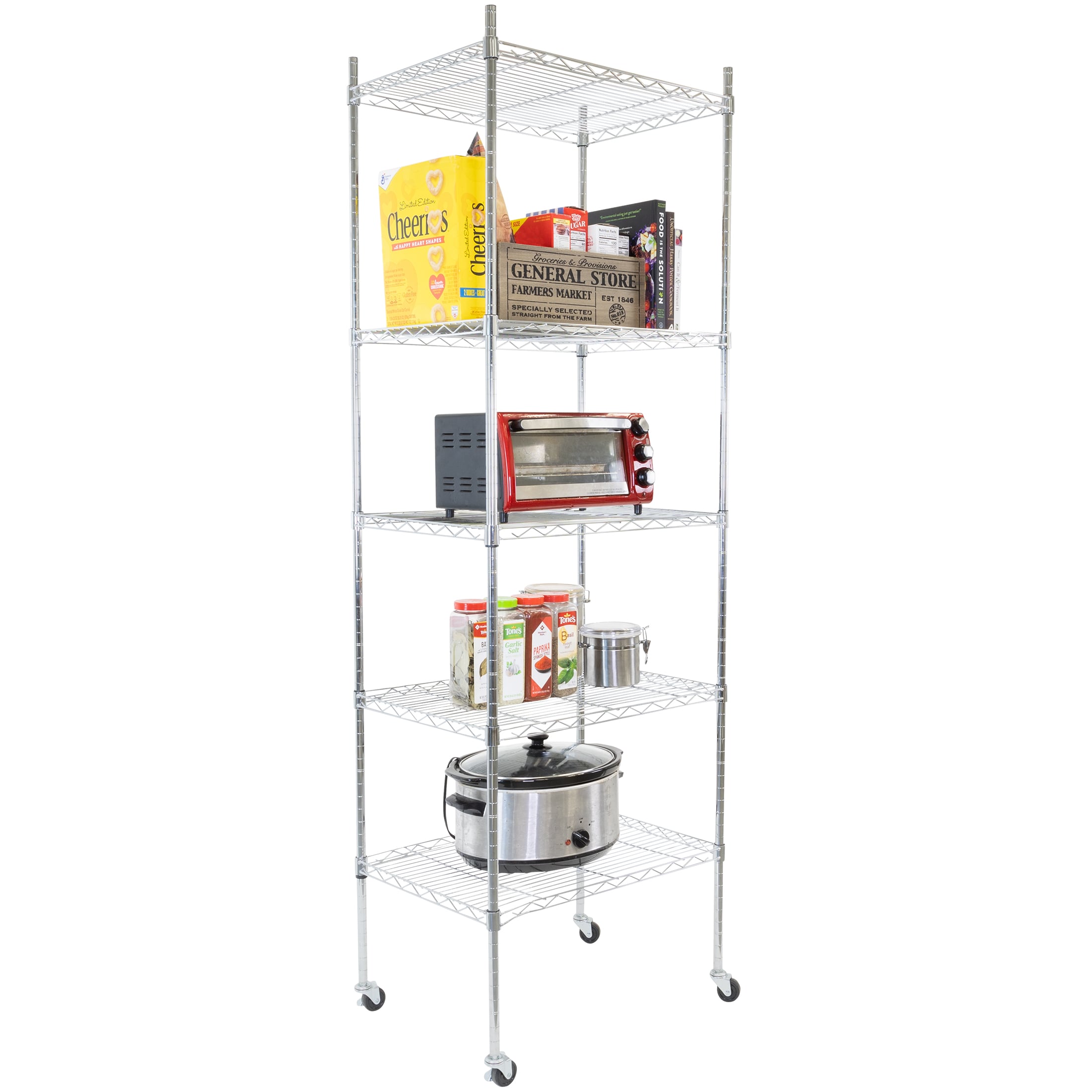 Carretilla de plataforma de servicio pesado de acero plateado de 4 ruedas con capacidad de 440 lbs. MI-7862 de Mount-It!