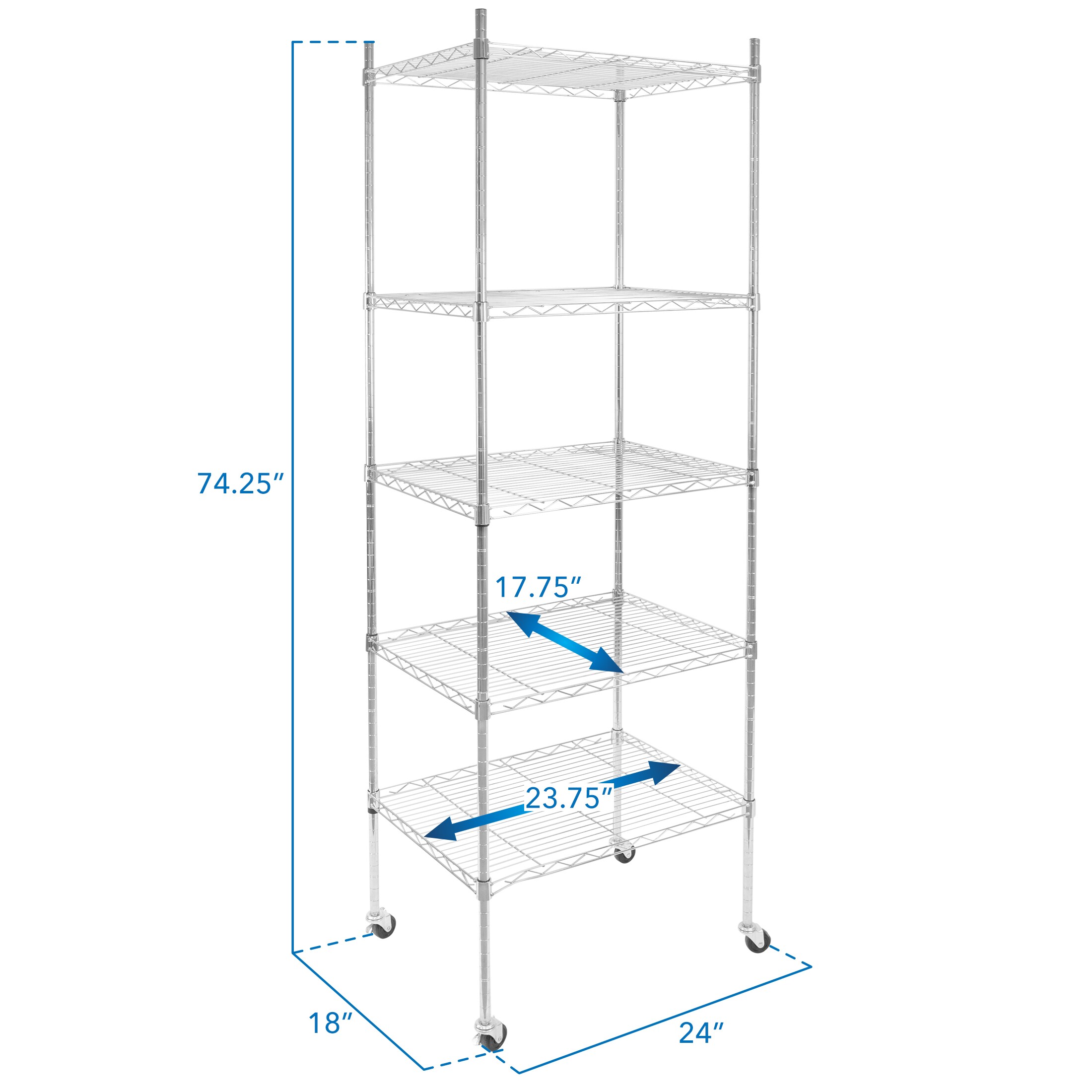 Carretilla de plataforma de servicio pesado de acero plateado de 4 ruedas con capacidad de 440 lbs. MI-7862 de Mount-It!