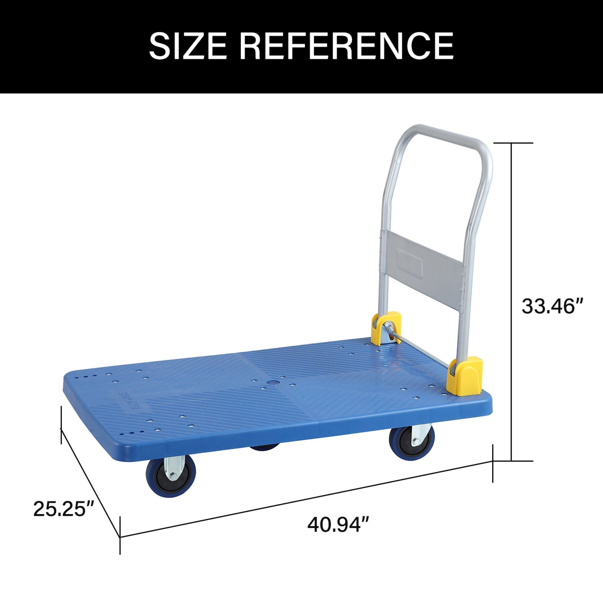 Carretilla de plataforma estándar de acero azul Maocao Hoom 1320 libras de capacidad con 5 ruedas MZH27952