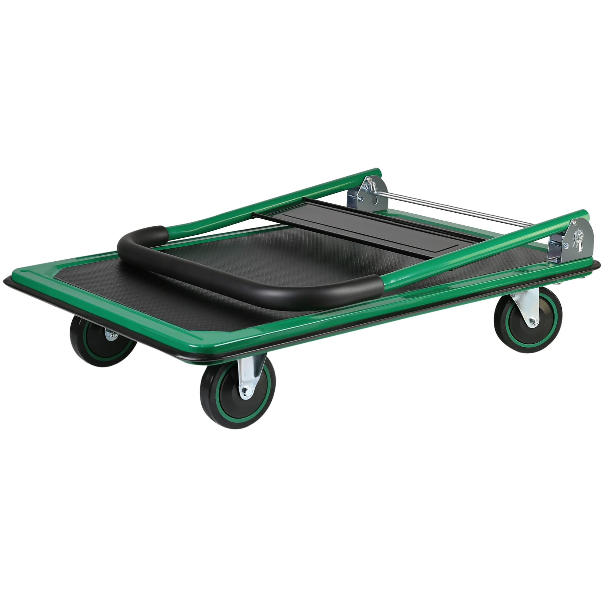 Carretilla manual de acero verde de servicio pesado de 660 lb de capacidad con 4 ruedas Siavonce ZX-D0102HAEM8U