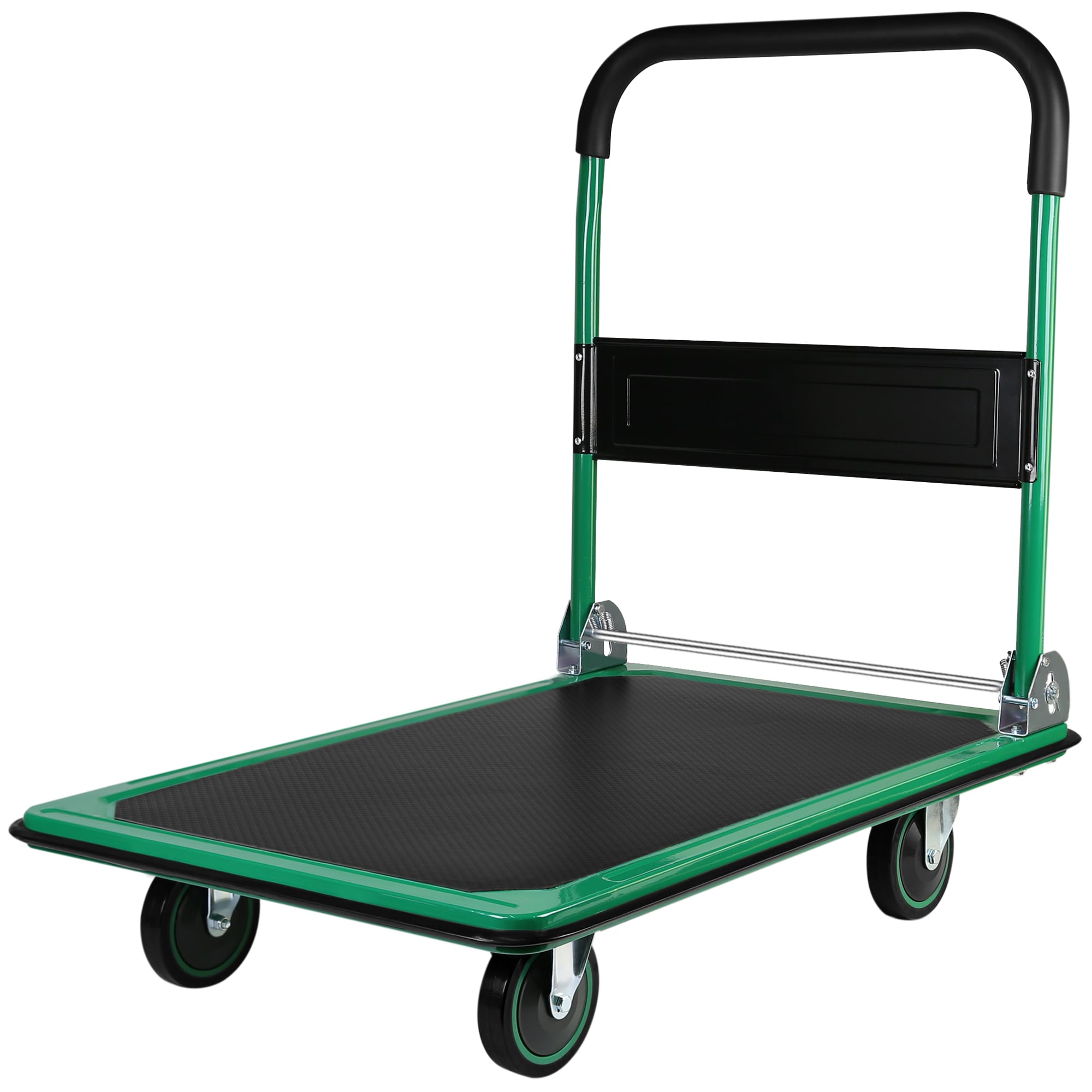 Carretilla manual de acero verde de servicio pesado de 660 lb de capacidad con 4 ruedas Siavonce ZX-D0102HAEM8U