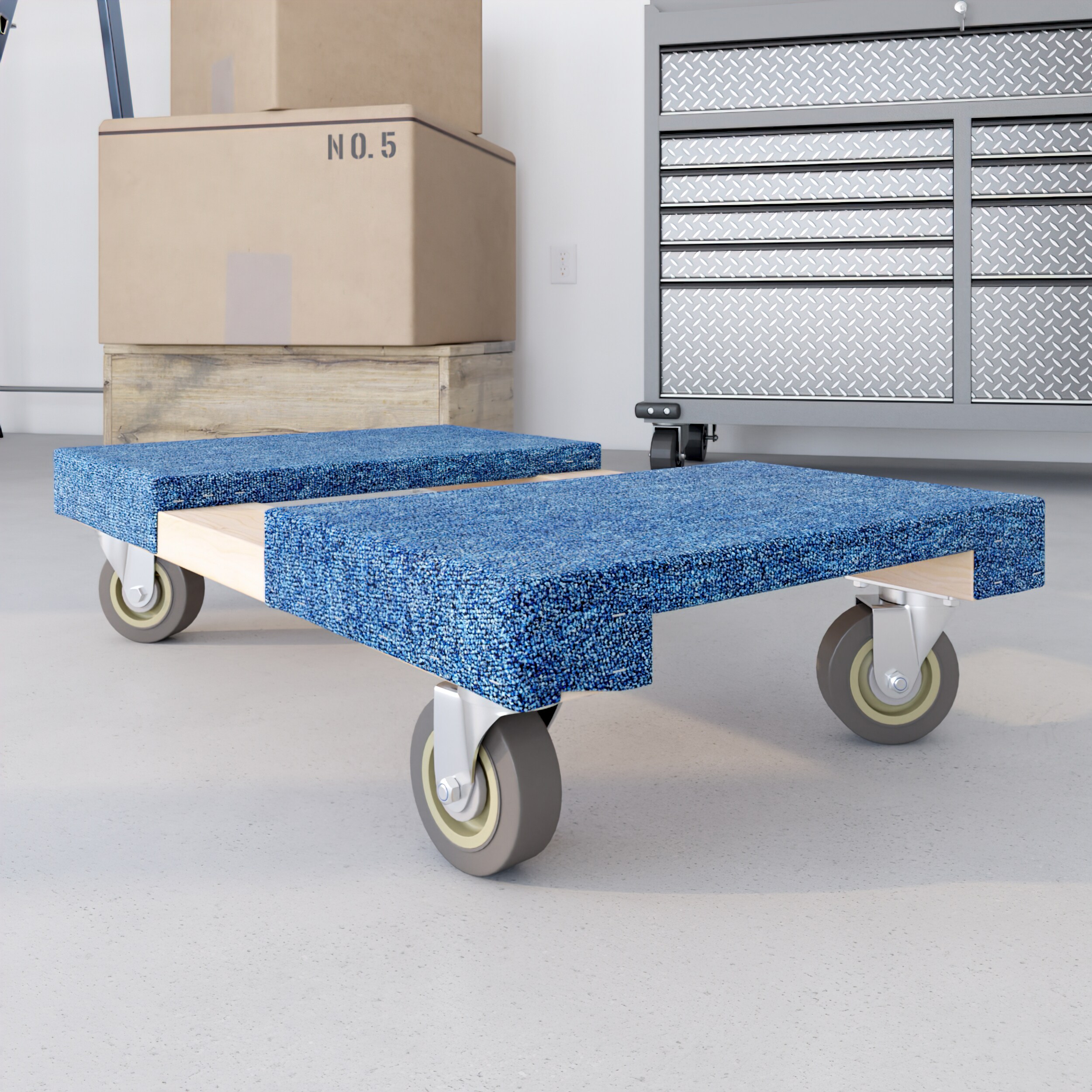 Carretilla para muebles de madera con capacidad de 1000 libras y 4 ruedas, varios colores/acabados.