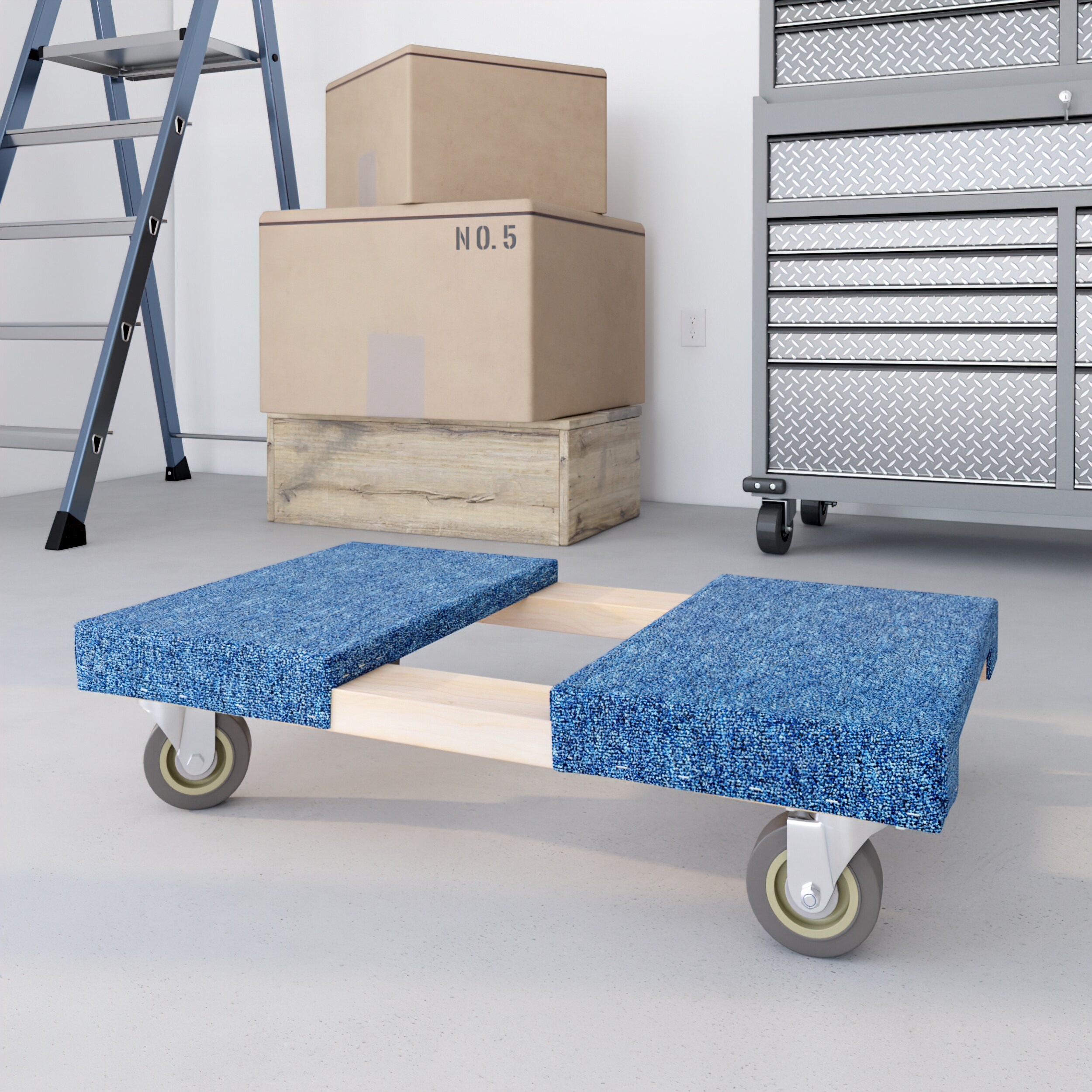 Carretilla para muebles de madera con capacidad de 1000 libras y 4 ruedas, varios colores/acabados.
