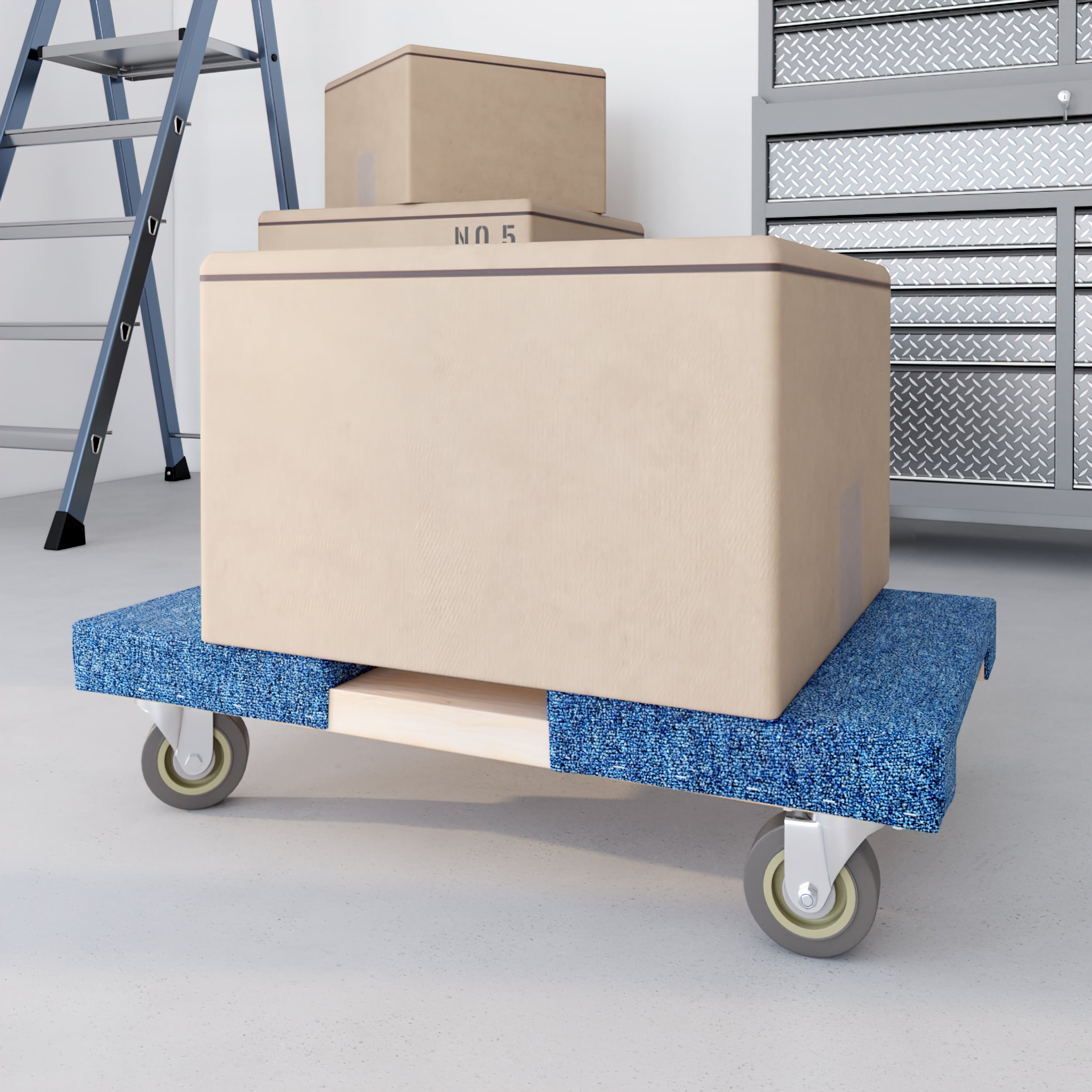 Carretilla para muebles de madera con capacidad de 1000 libras y 4 ruedas, varios colores/acabados.