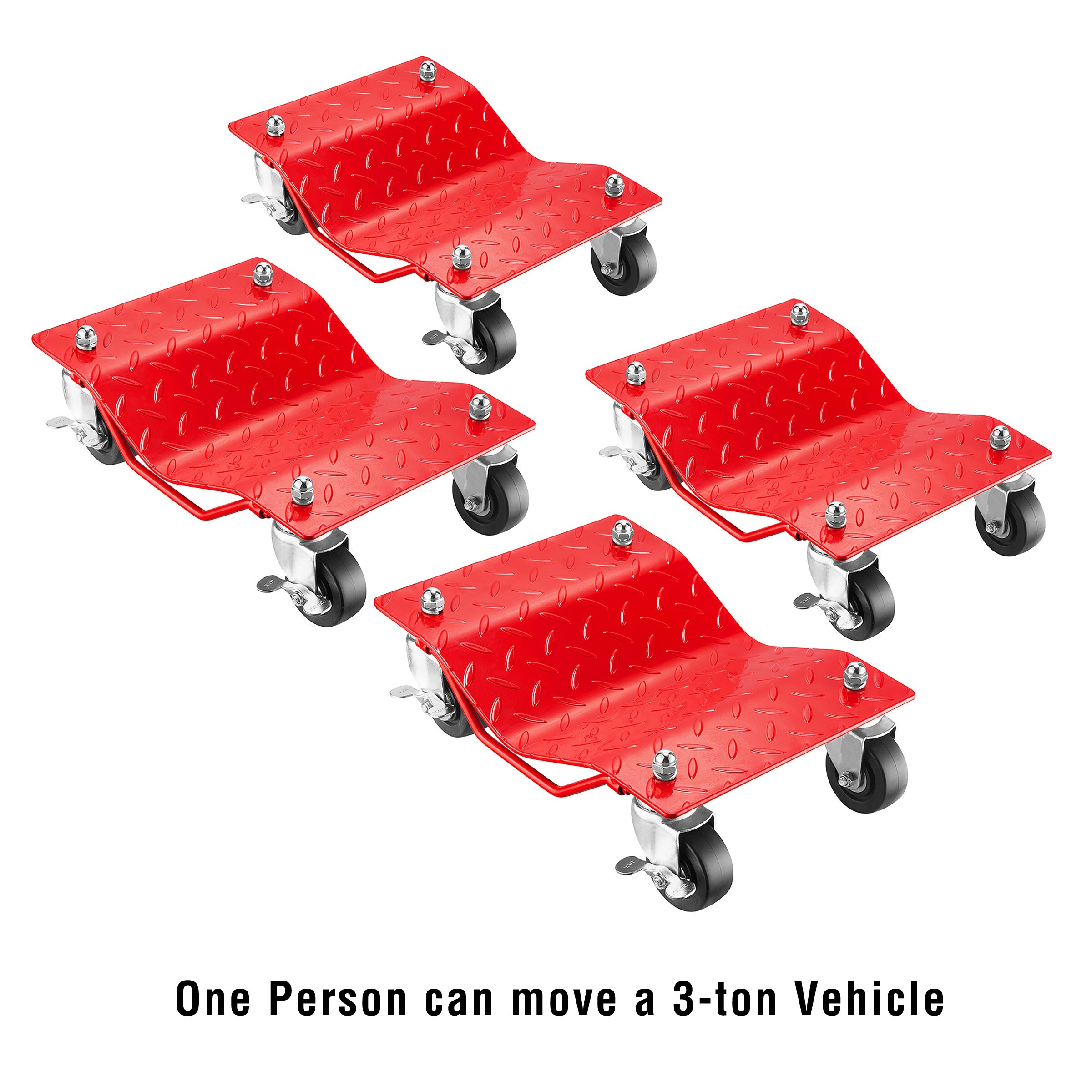 Carretilla de acero rojo de 4 ruedas Stalwart con capacidad de 6000 libras 83-DT5501