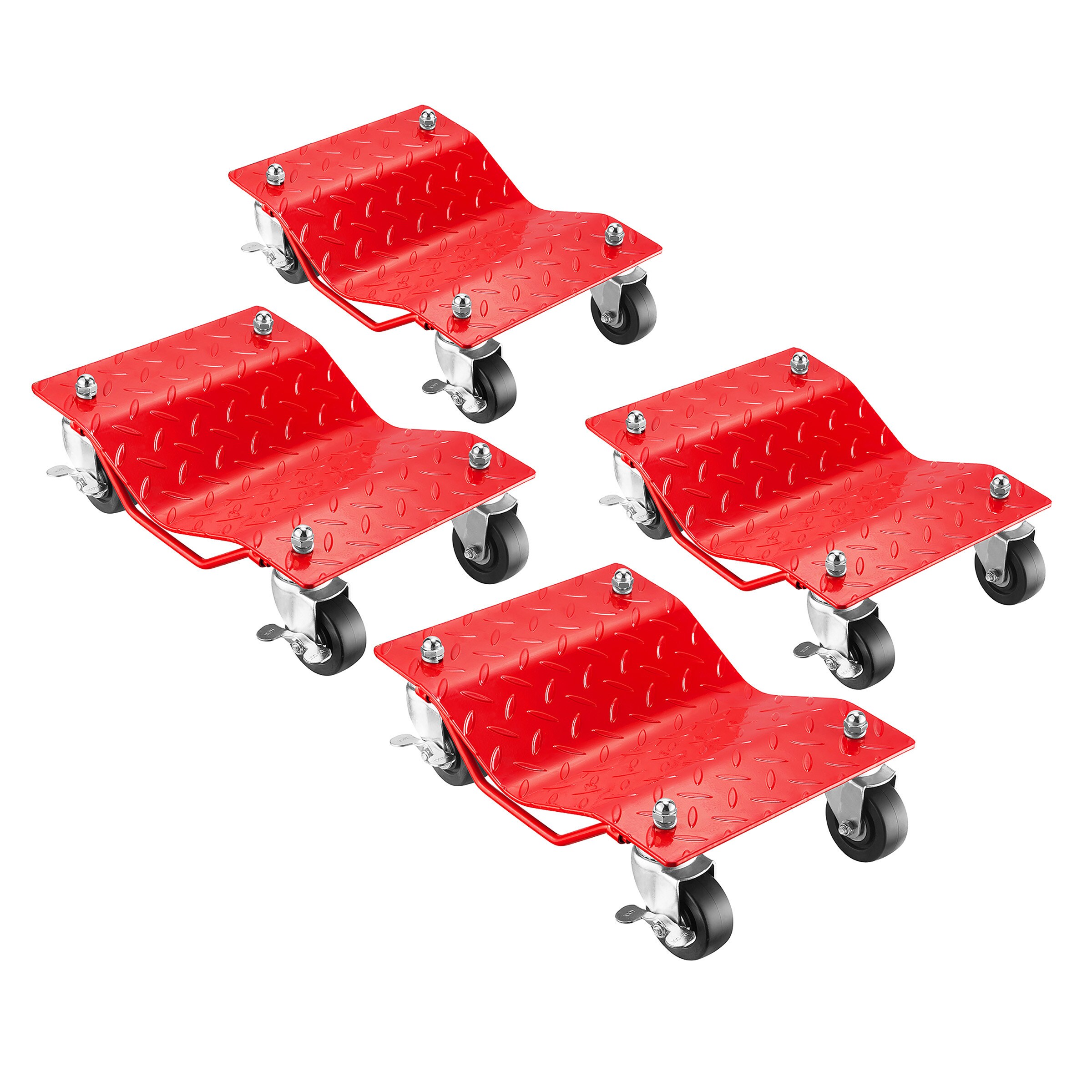 Carretilla de acero rojo de 4 ruedas Stalwart con capacidad de 6000 libras 83-DT5501