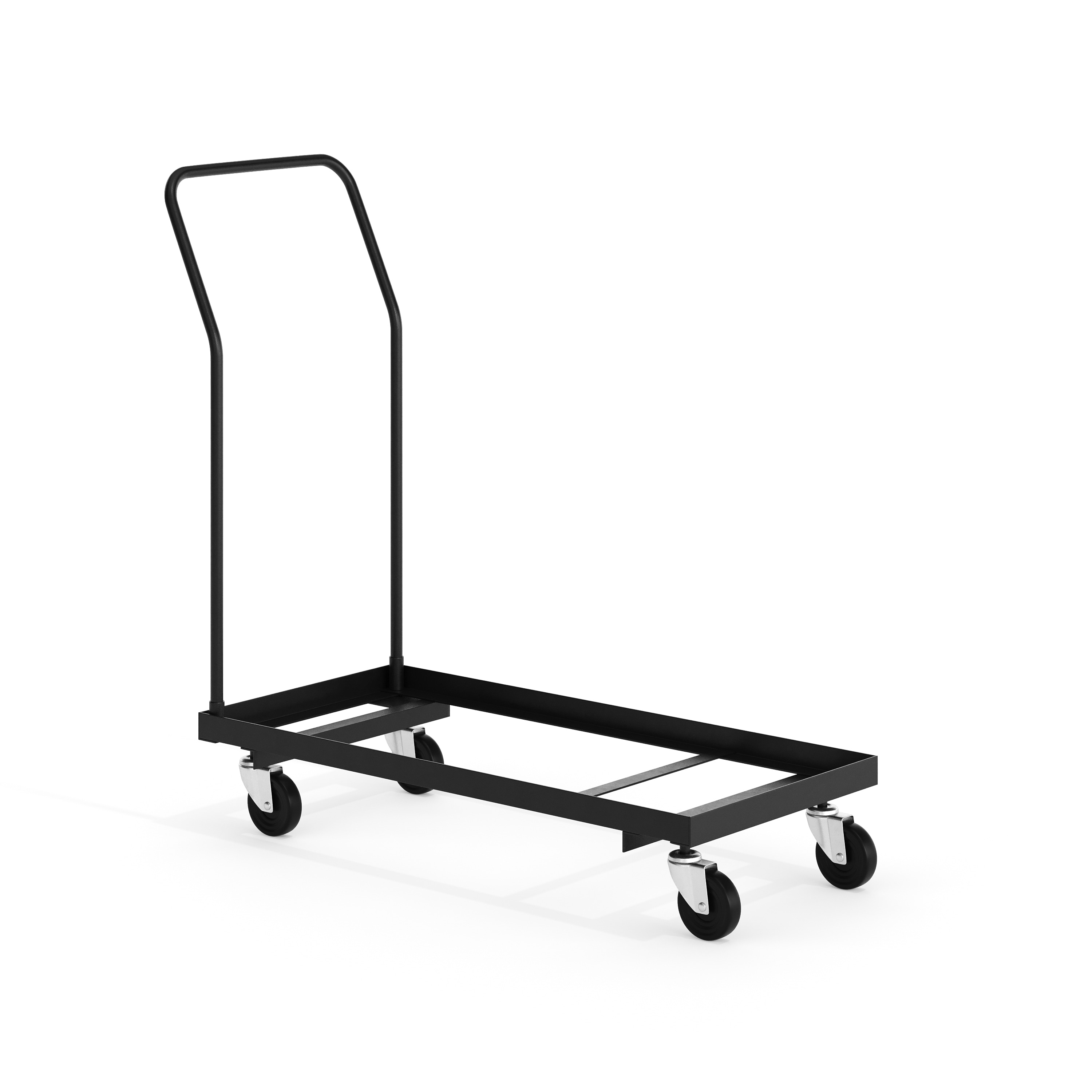 Carretilla de acero negro para muebles con capacidad de 900 lbs y 4 ruedas