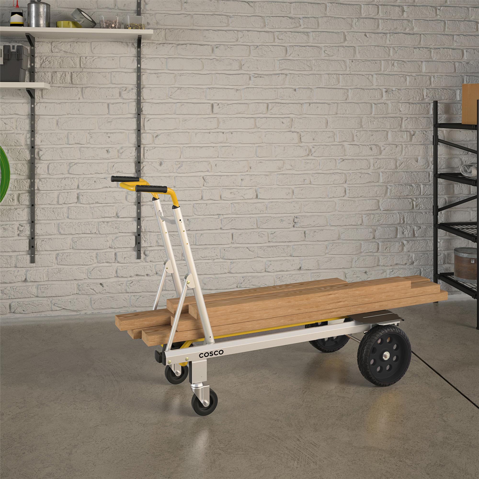 Carretilla de mano convertible de acero plateado Cosco de 800 libras de capacidad con 2 ruedas 12253BBY1E