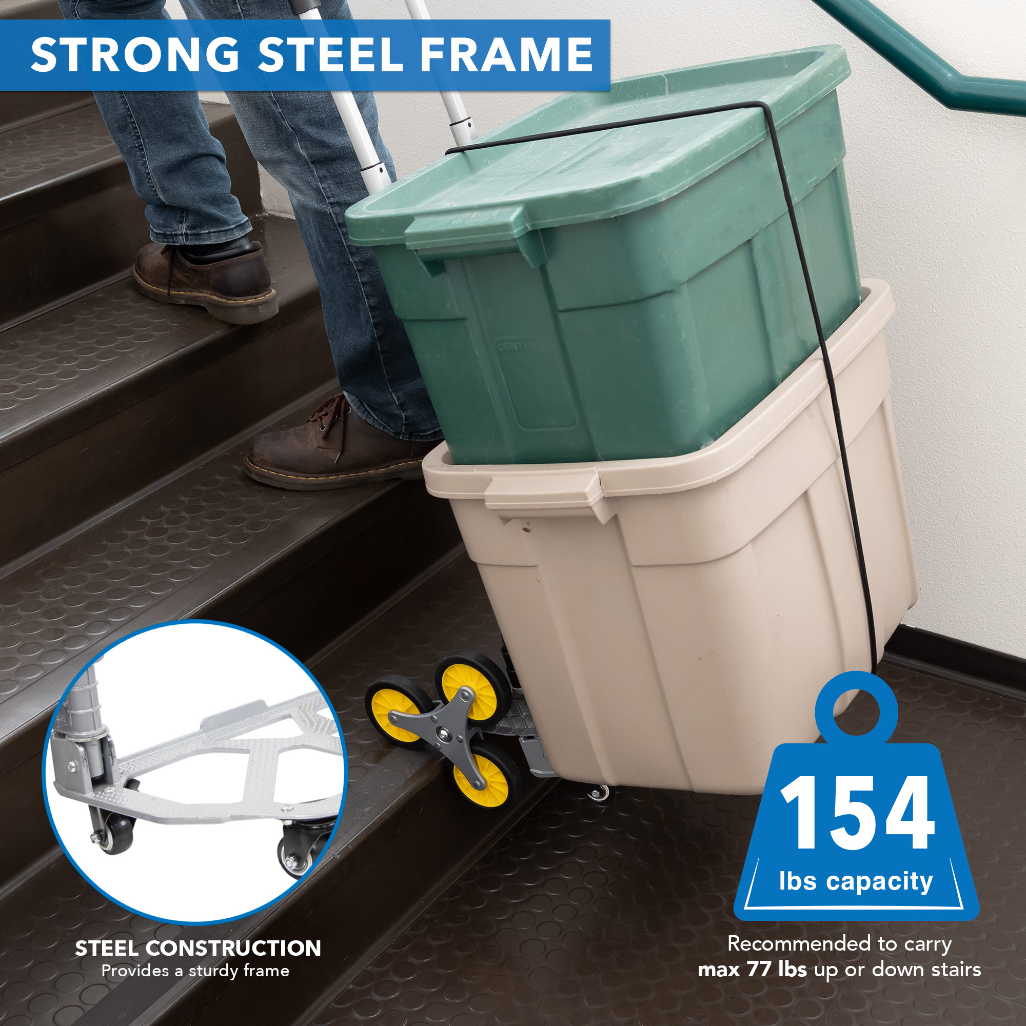 Carrito de aluminio Mount-It! con capacidad para 154 libras y ruedas de 4 pulgadas, disponible en varios colores y acabados MI-953