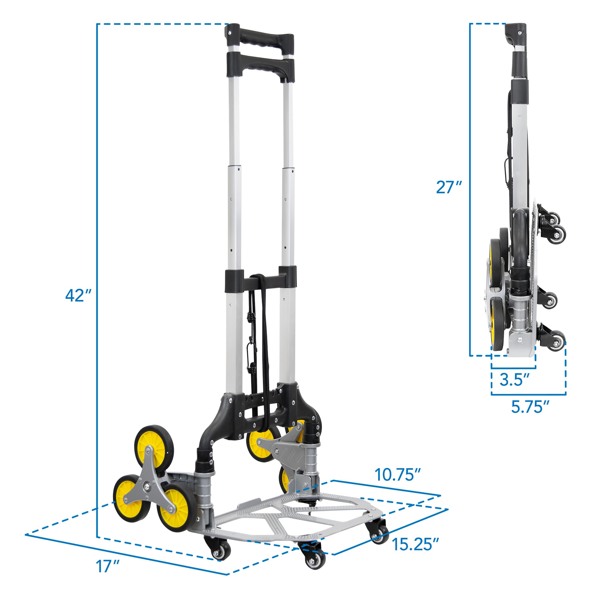 Carrito de aluminio Mount-It! con capacidad para 154 libras y ruedas de 4 pulgadas, disponible en varios colores y acabados MI-953