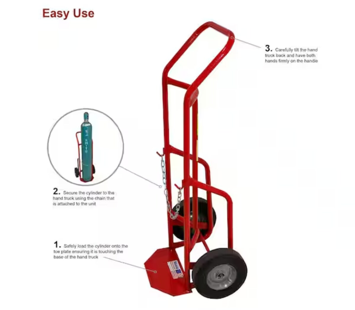Carretilla de mano de alta resistencia de acero rojo de 2 ruedas con capacidad de 500 lb de Milwaukee DC40763