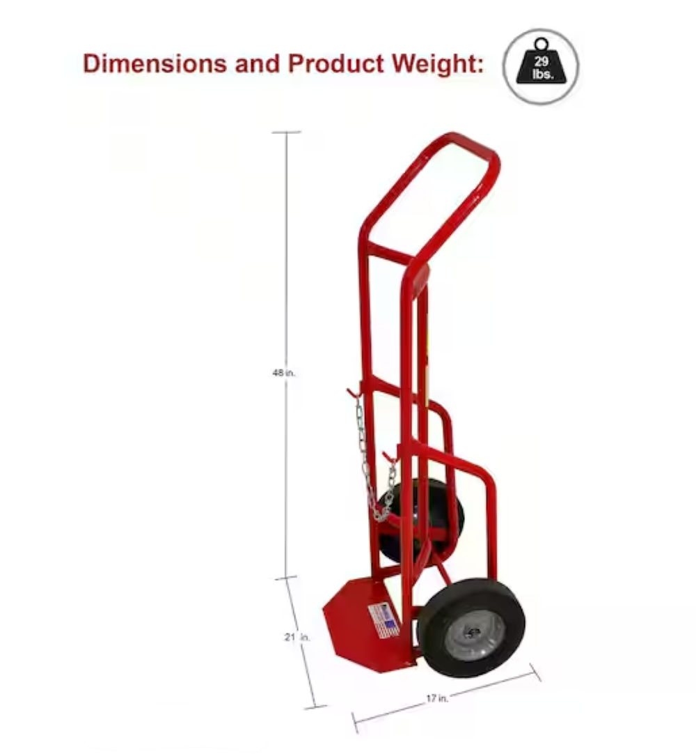 Carretilla de mano de alta resistencia de acero rojo de 2 ruedas con capacidad de 500 lb de Milwaukee DC40763