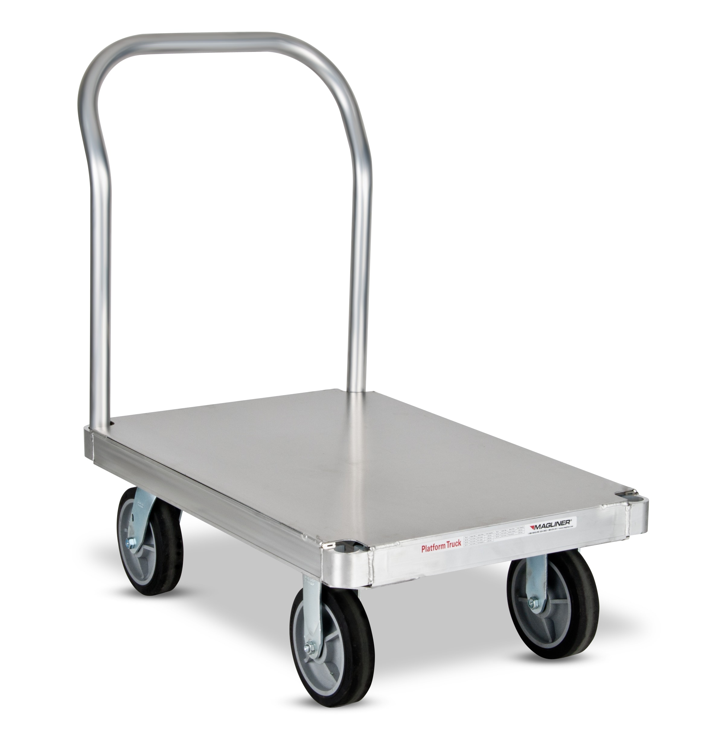 Carretilla plataforma estándar de aluminio plateado de 4 ruedas con capacidad de 2700 libras de Magliner PTK2448S1-Q