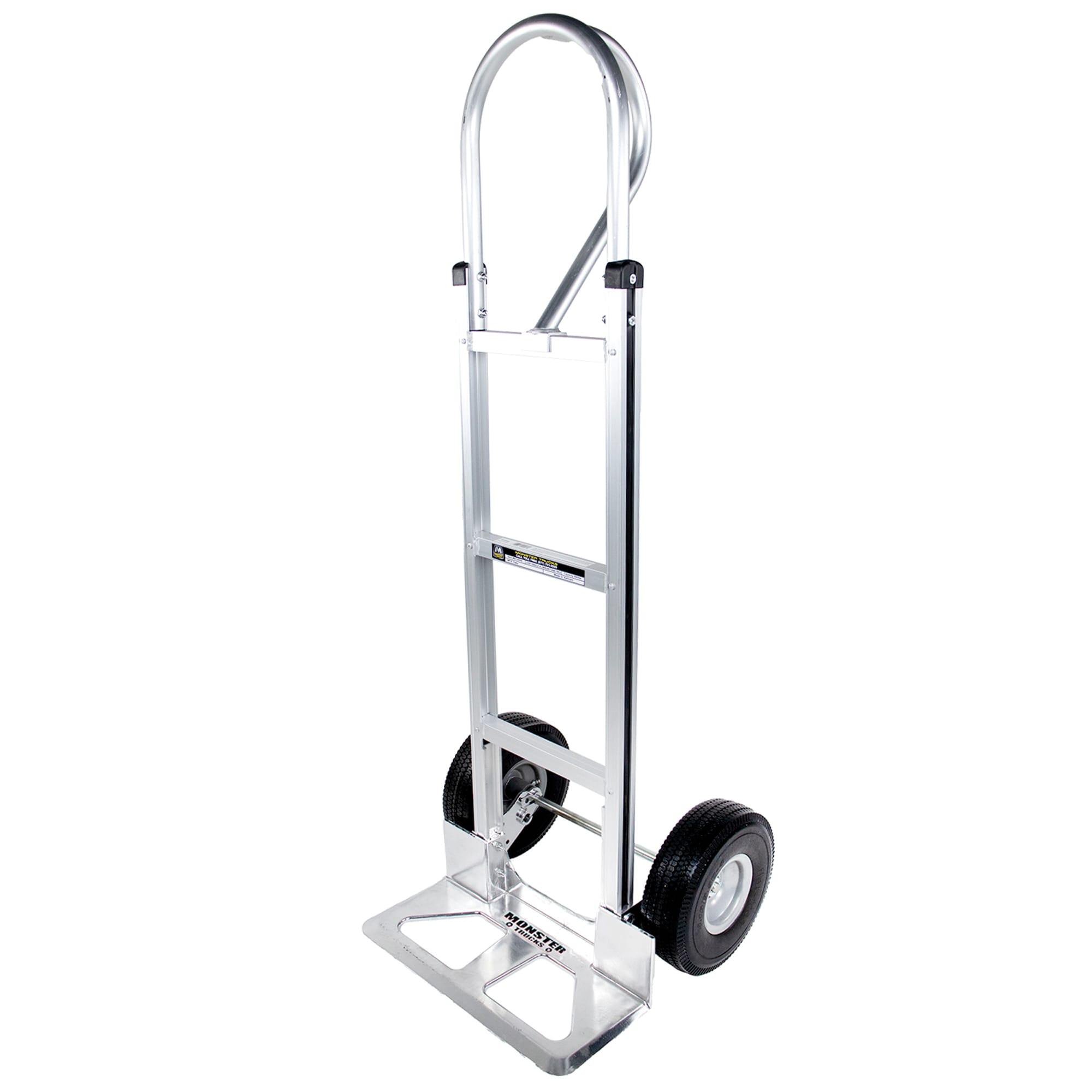 Camionetas monstruo capacidad de 660 libras 2 ruedas Plata de aluminio pesado carretilla de mano resistente MT20008