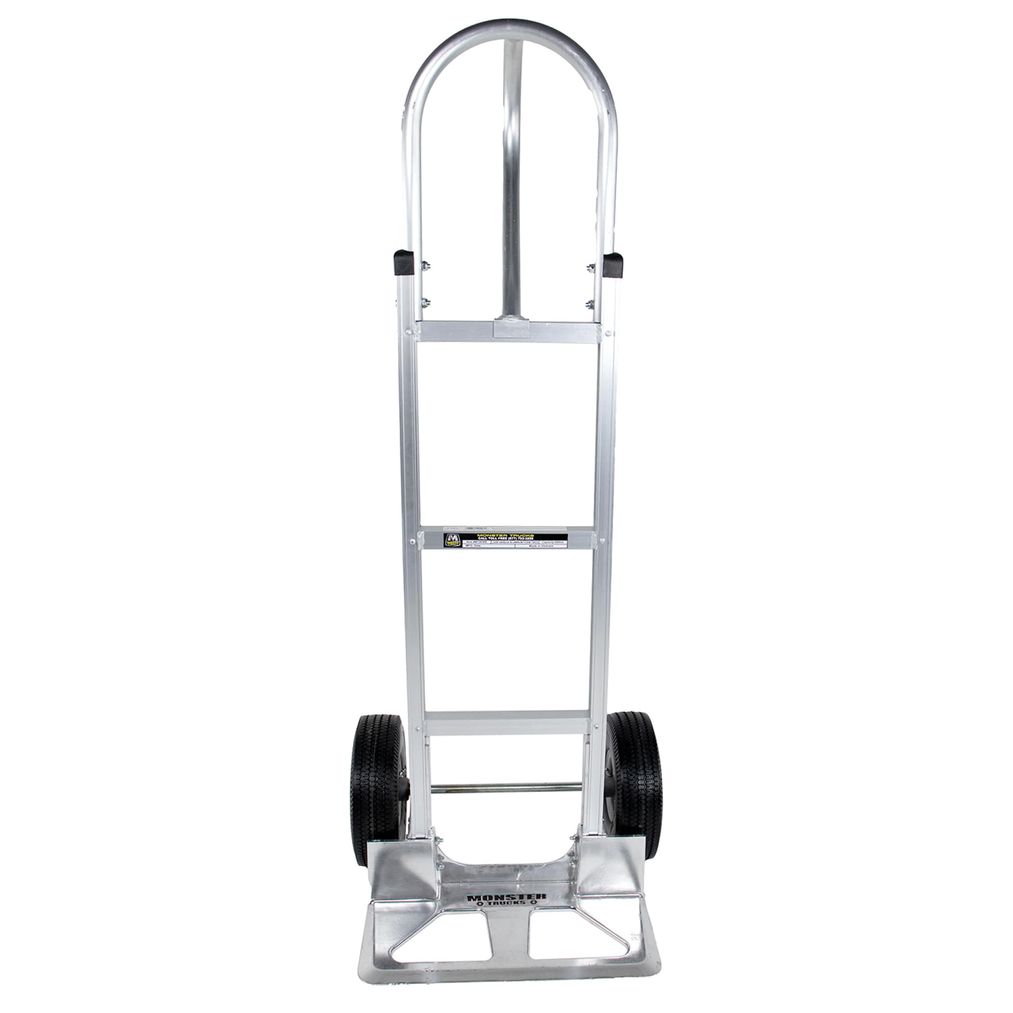 Camionetas monstruo capacidad de 660 libras 2 ruedas Plata de aluminio pesado carretilla de mano resistente MT20008