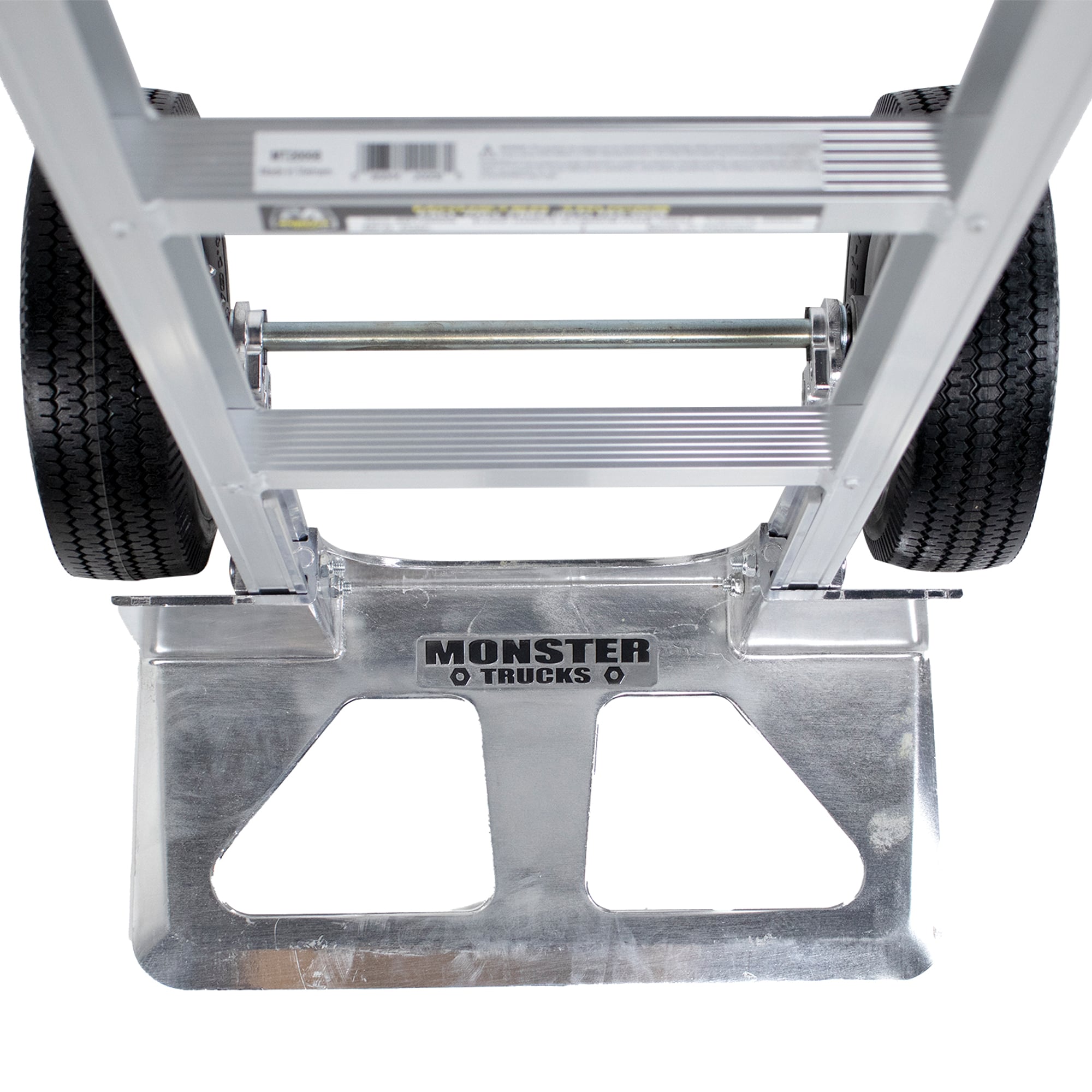 Camionetas monstruo capacidad de 660 libras 2 ruedas Plata de aluminio pesado carretilla de mano resistente MT20008