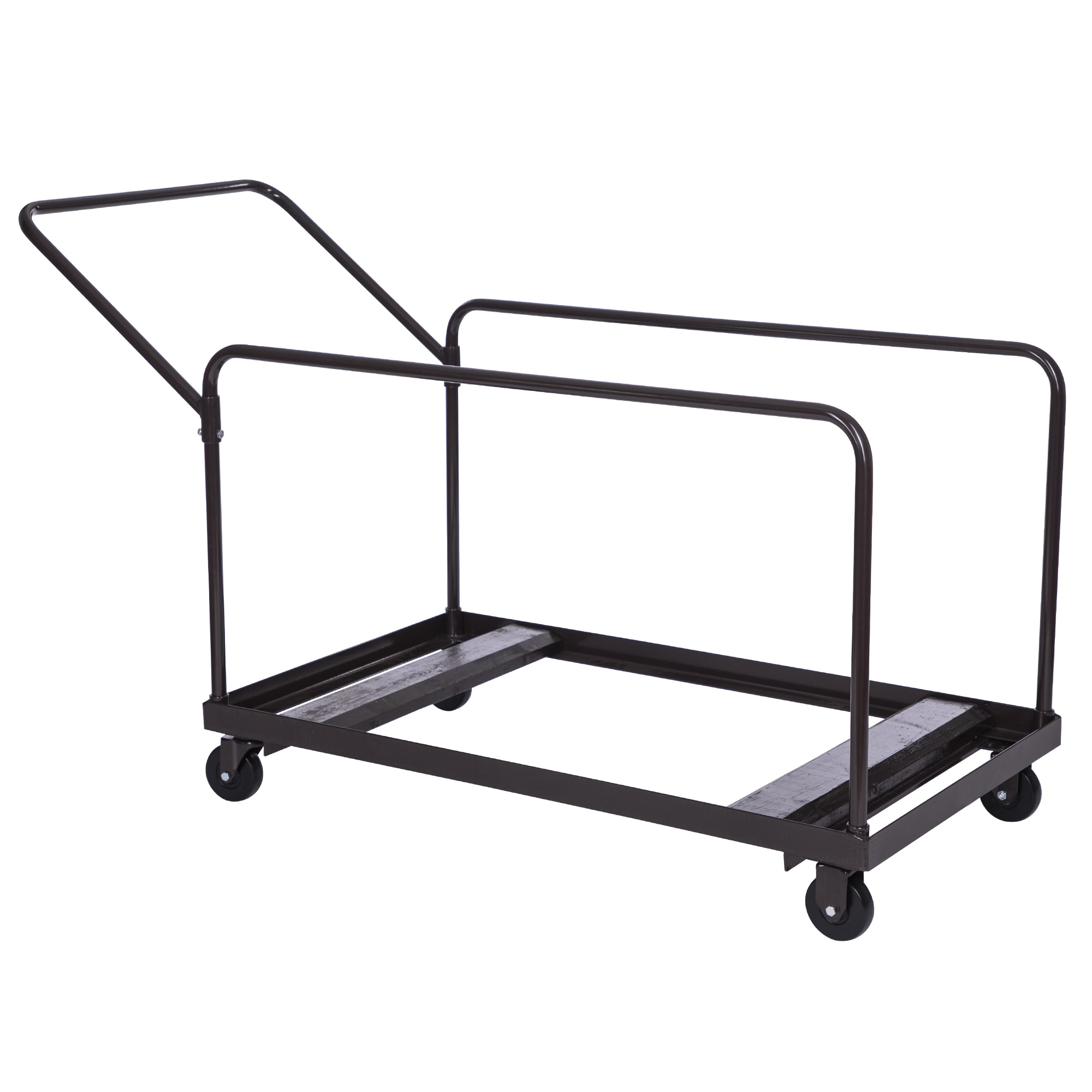 Carretilla de acero marrón de 4 ruedas con capacidad de 660 lbs. de Hampden Furnishings HMDDL60R