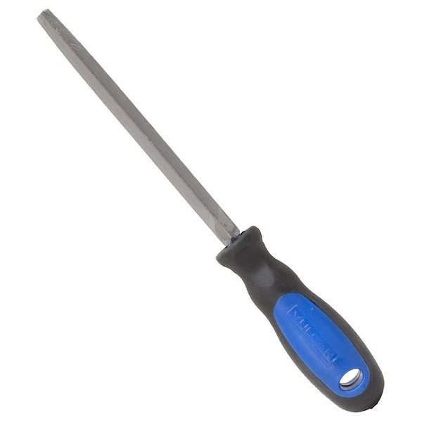 Vulcan File W/Rubber Grip Handle, Triangle Profile, Taper Pattern, Double Cut Cut, 6 in L Blade, 3/8 in W Blade - JL-F007