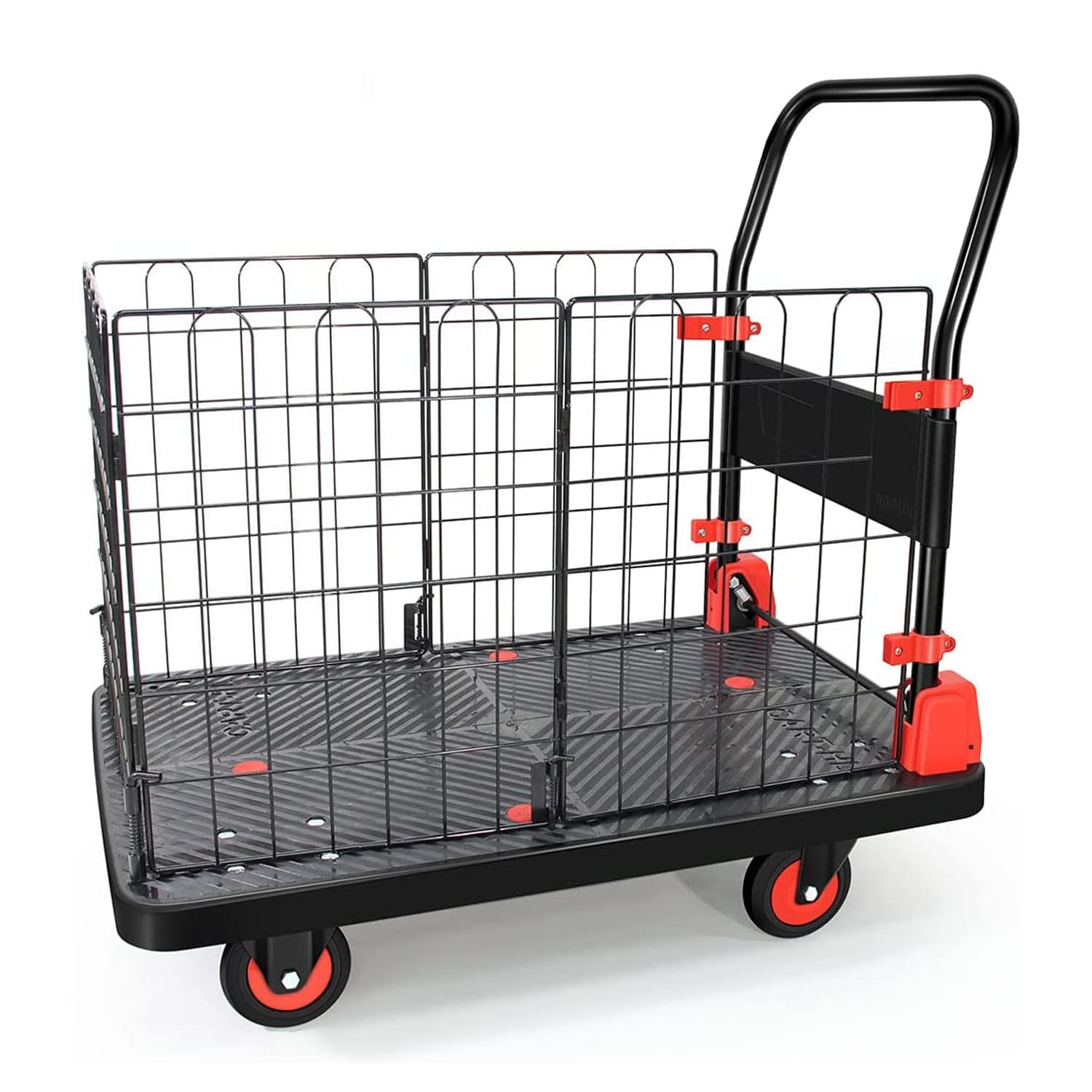 Carretilla de plataforma de servicio pesado de acero negro con capacidad de 660 lb y 4 ruedas marca Maocao Hoom BH677011