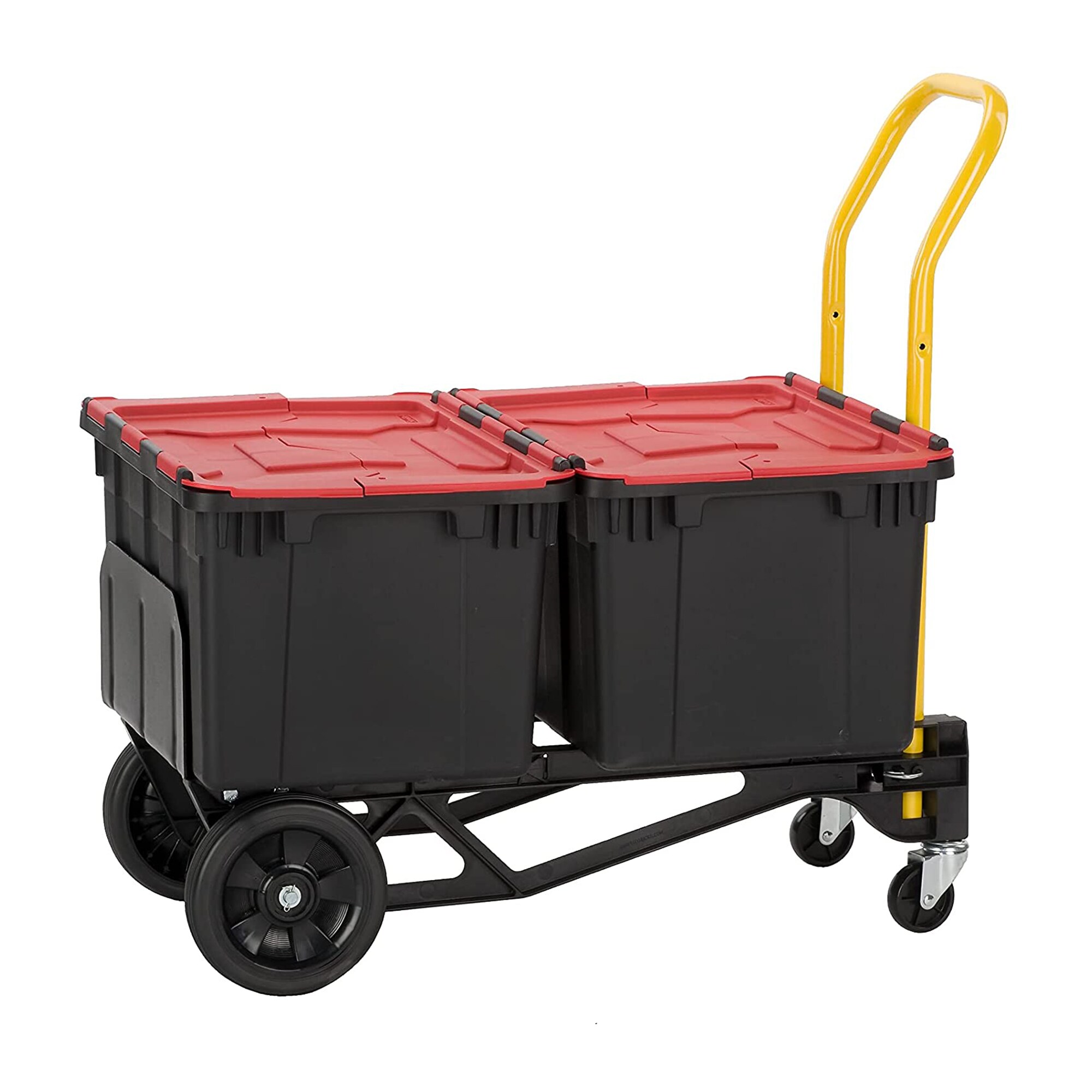 Carretilla Harper de vidrio relleno de nylon negro de 4 ruedas y capacidad de 400 lb.