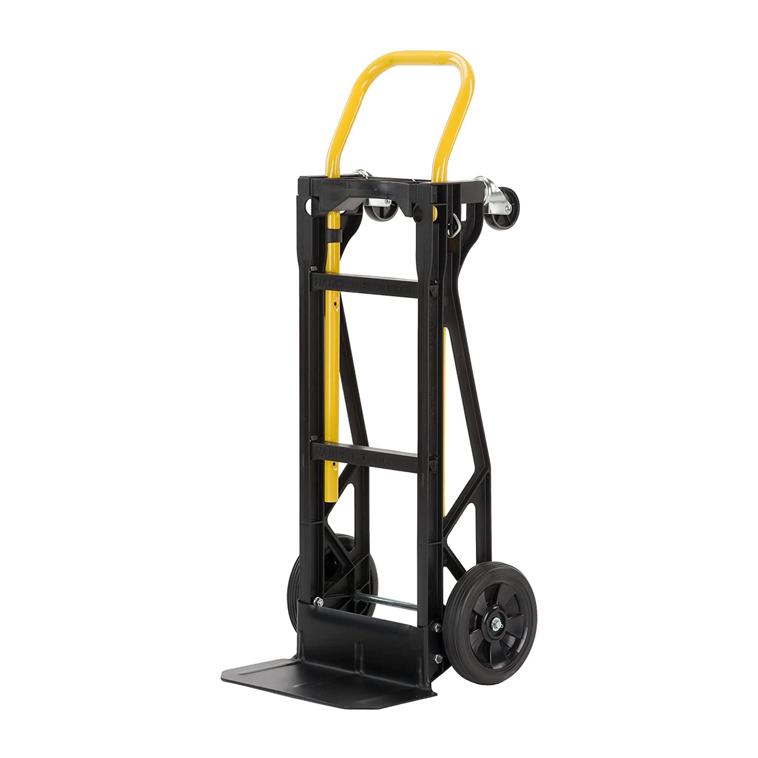 Carretilla Harper de vidrio relleno de nylon negro de 4 ruedas y capacidad de 400 lb.