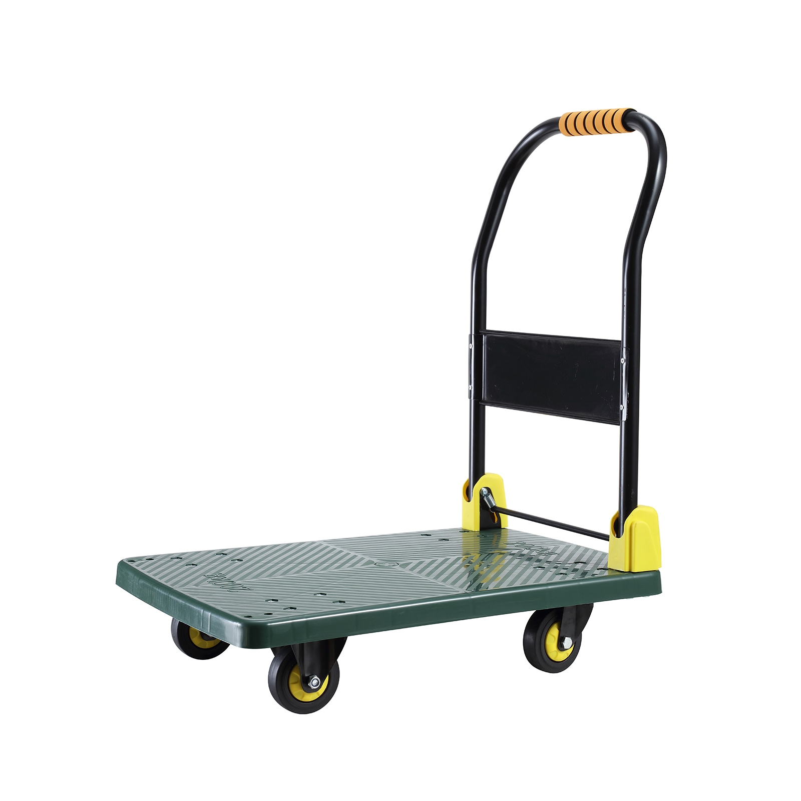 Carretilla de mano plegable de acero verde con capacidad de 440 lb y 4 ruedas Siavonce ZX-34106233