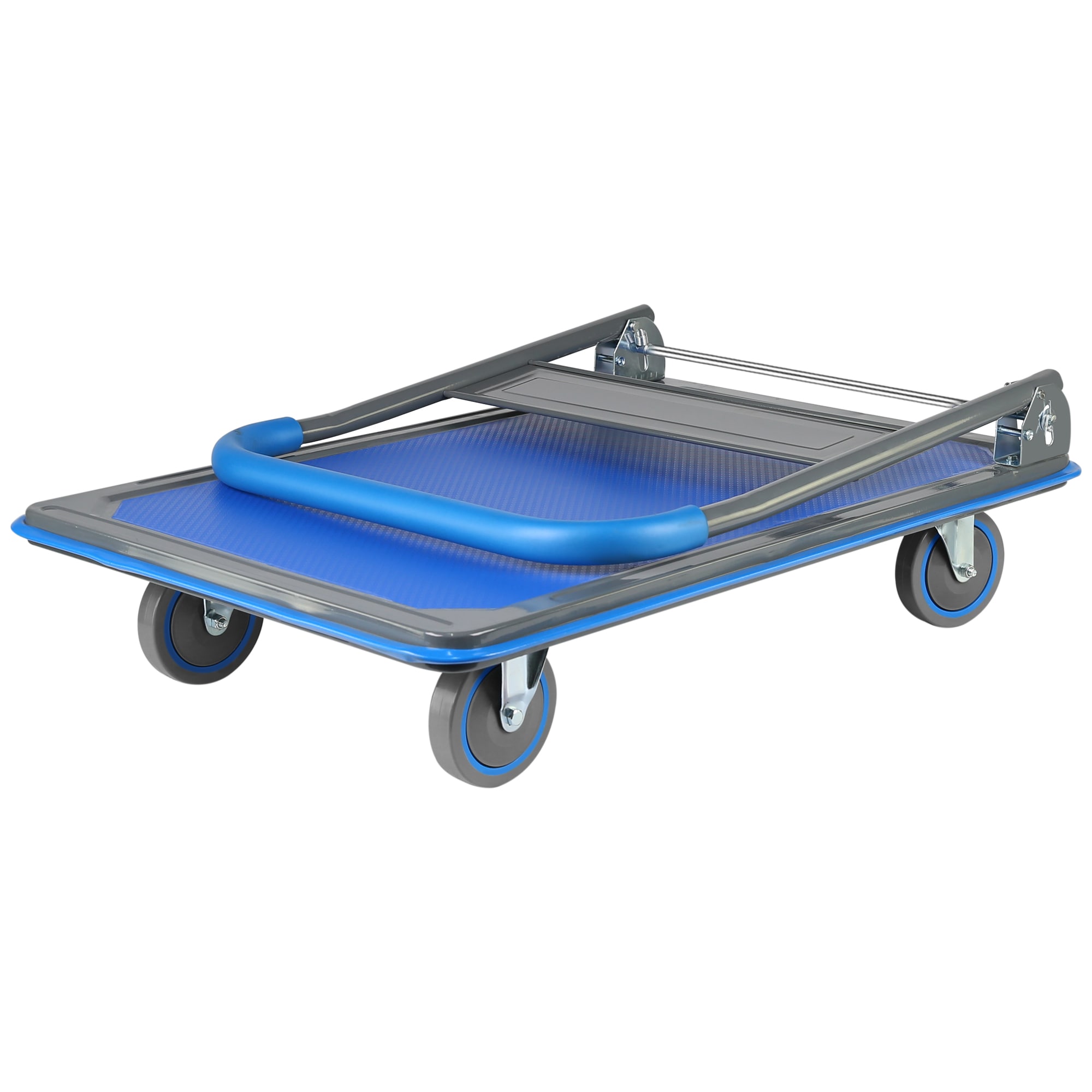 Carretilla de plataforma resistente de acero azul Maocao Hoom 660 lb de capacidad con 4 ruedas BH120097