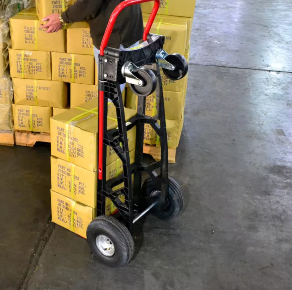 Carretilla de mano convertible de fibra de vidrio con capacidad de 600 lbs y 4 ruedas, varios colores/acabados - Milwaukee DC40611