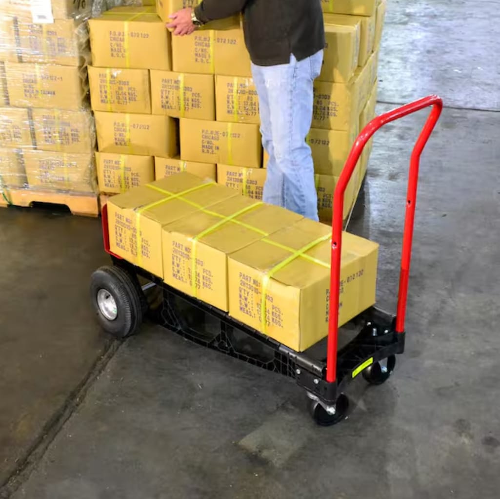 Carretilla de mano convertible de fibra de vidrio con capacidad de 600 lbs y 4 ruedas, varios colores/acabados - Milwaukee DC40611